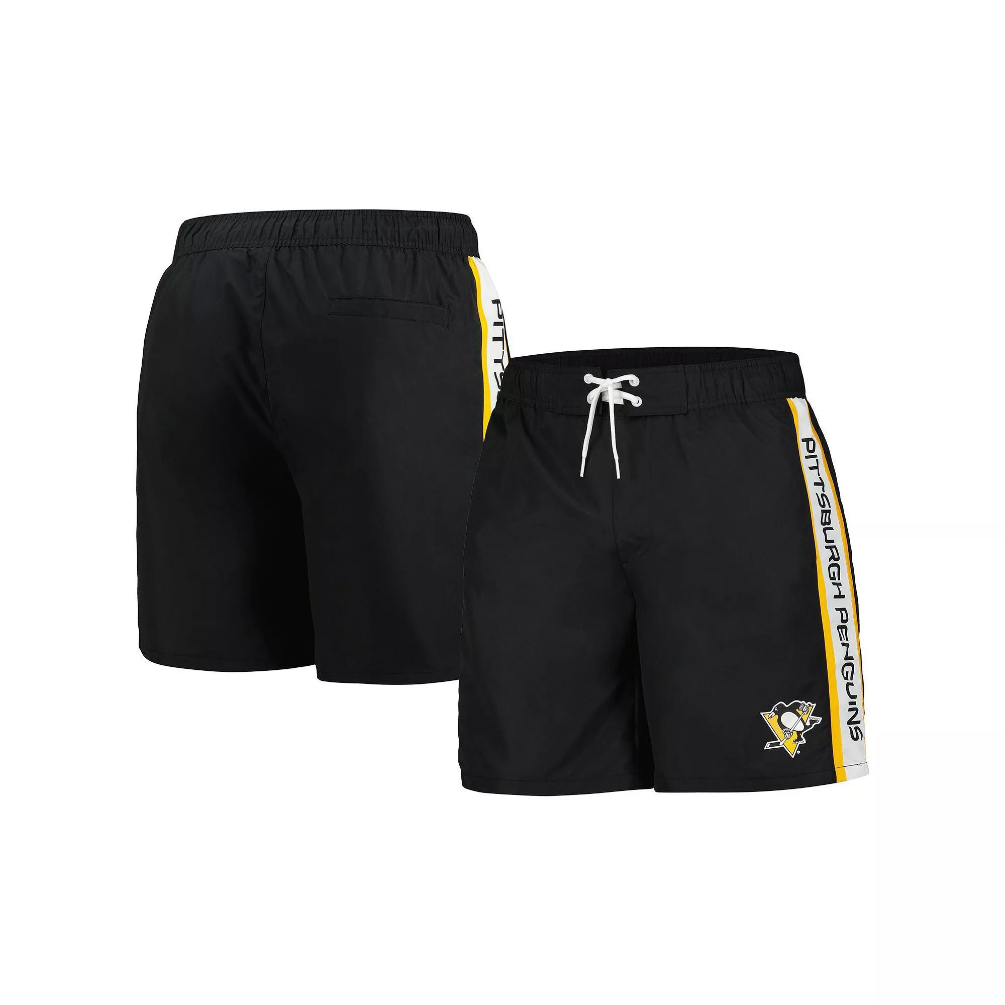 Men's G-III Sports by Carl Banks Black Pittsburgh Penguins Streamline Volley Swim Trunks,  Product Image