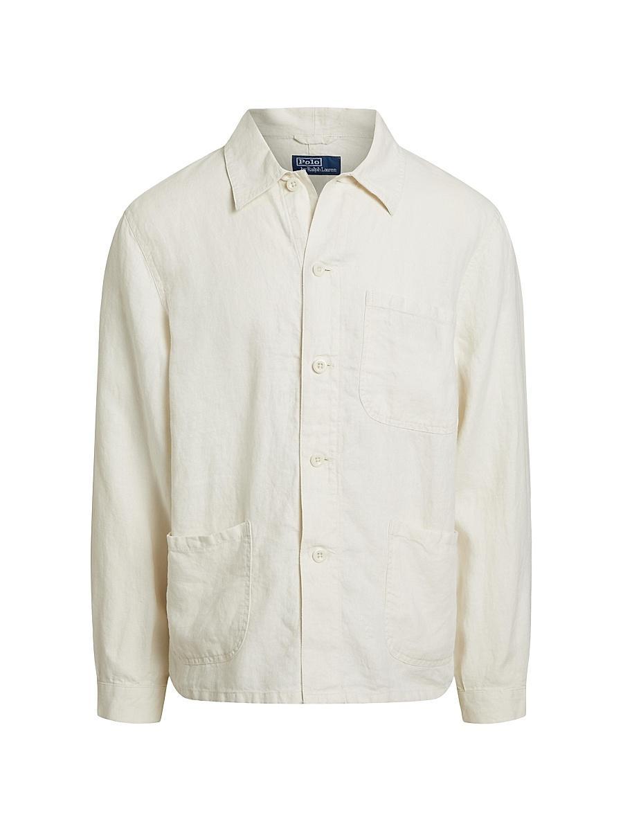 Mens Linen Utility Jacket Product Image