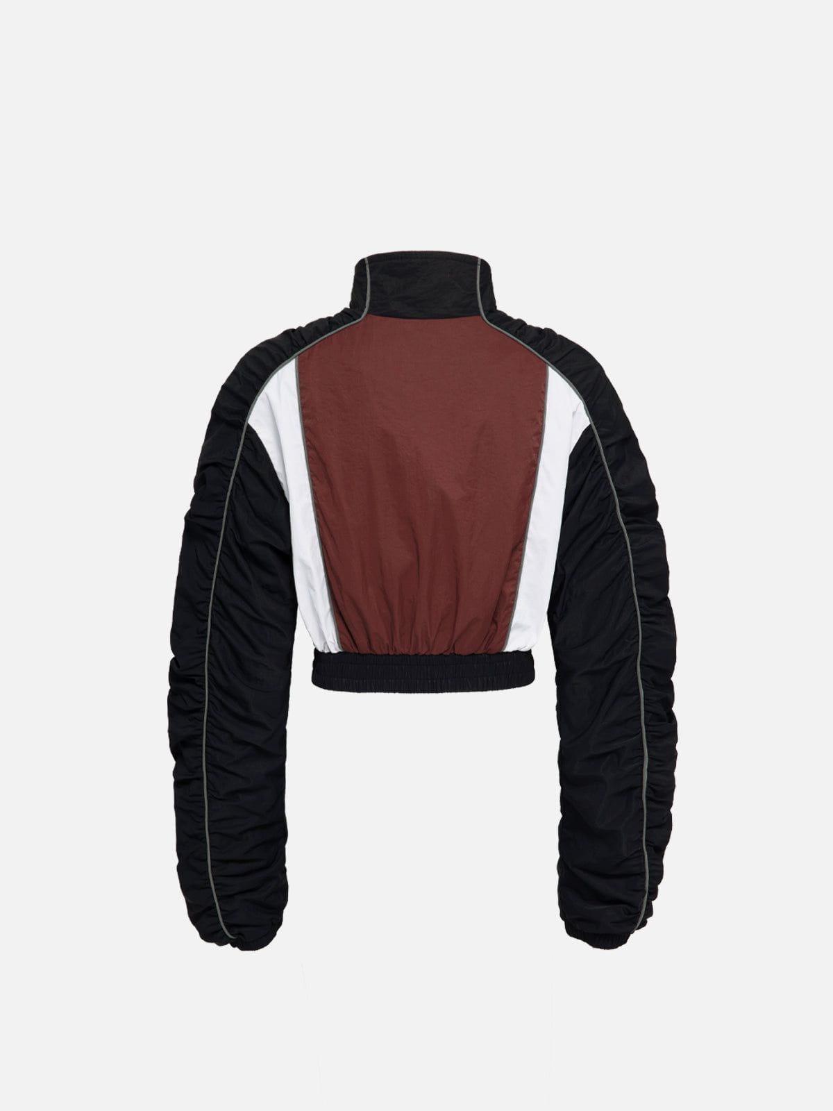 Aelfric Eden Patchwork Wrinkle Cropped Jacket Female Product Image