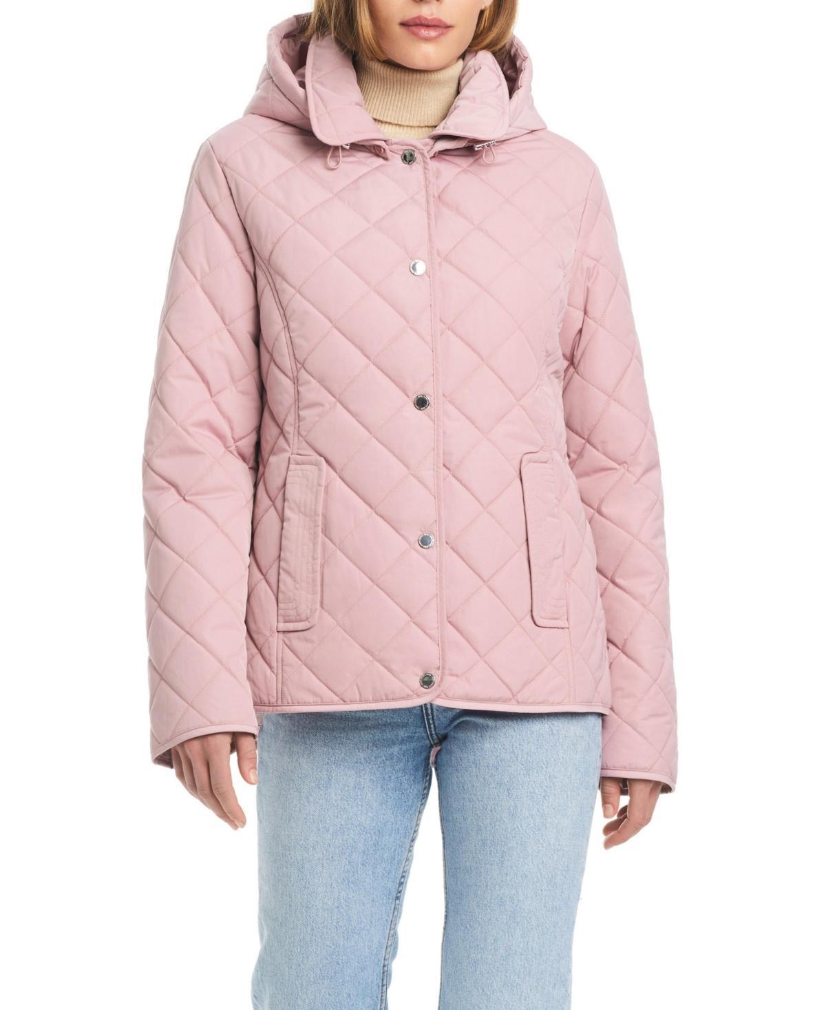 Jones New York Womens Hooded Quilted Water-Resistant Jacket Product Image