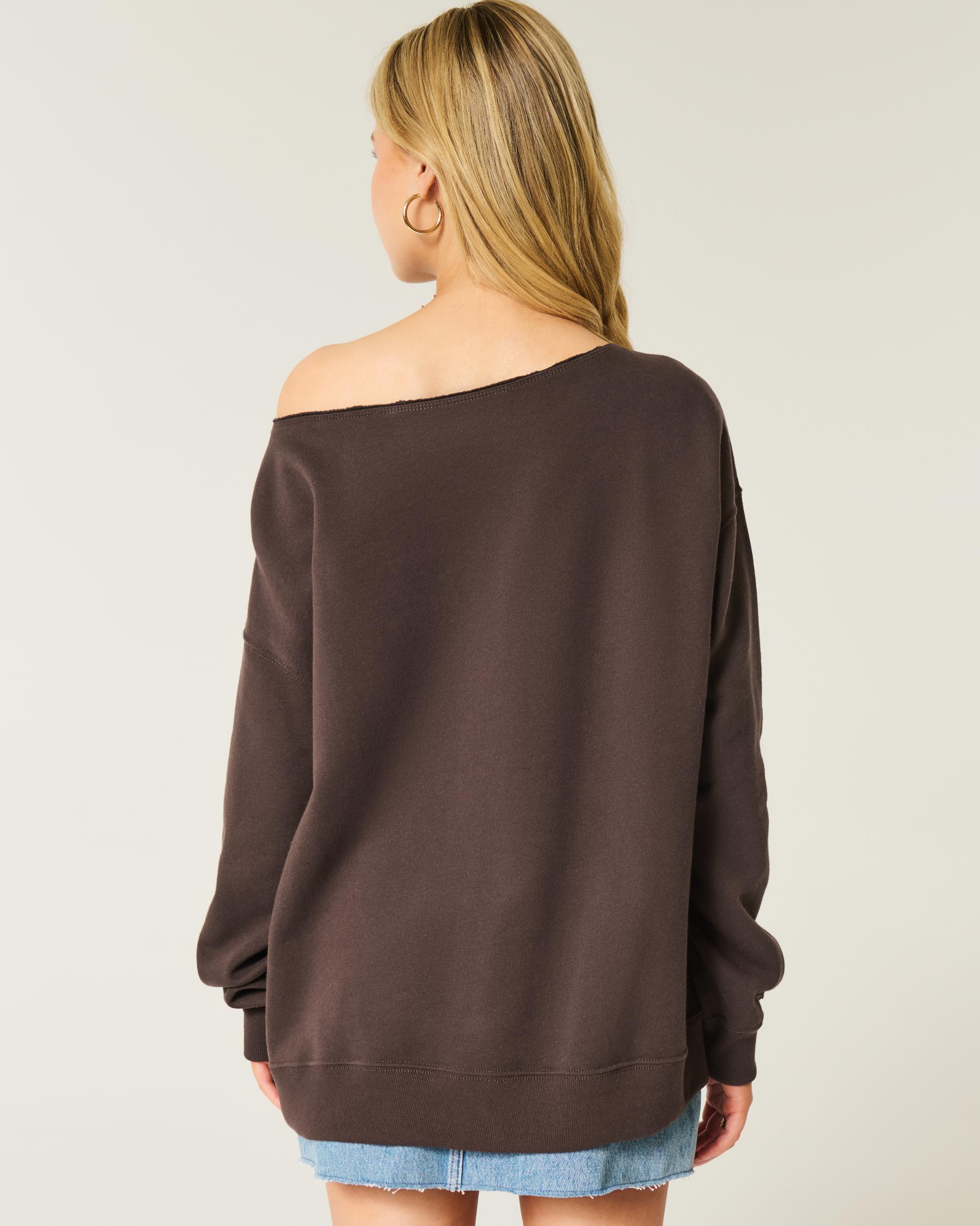 Oversized Off-the-Shoulder Sweatshirt Product Image