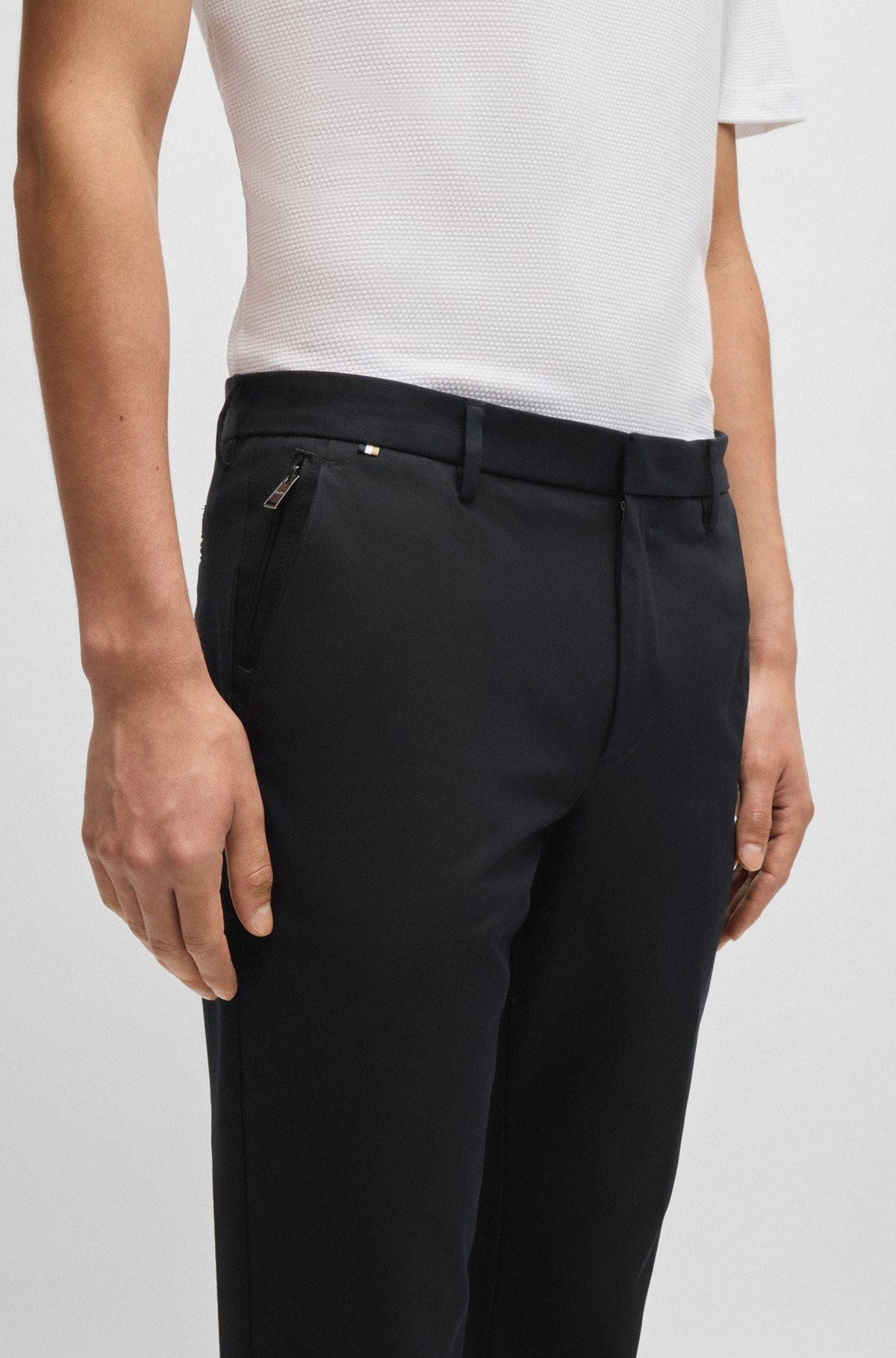 BOSS - Slim-fit trousers in stretch cotton - Black Product Image