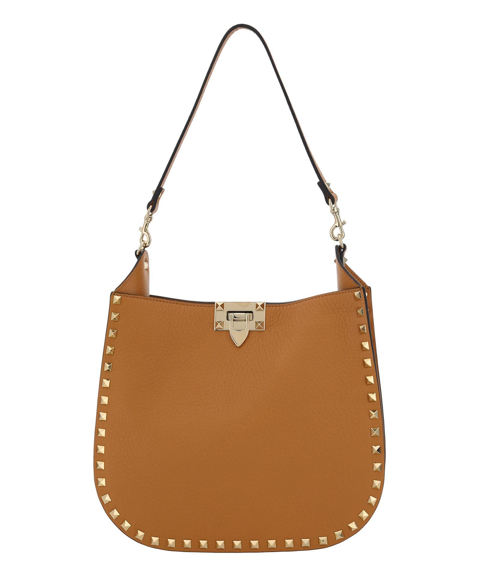 VALENTINO GARAVANI Rockstud Shoulder Bag In Brown Product Image