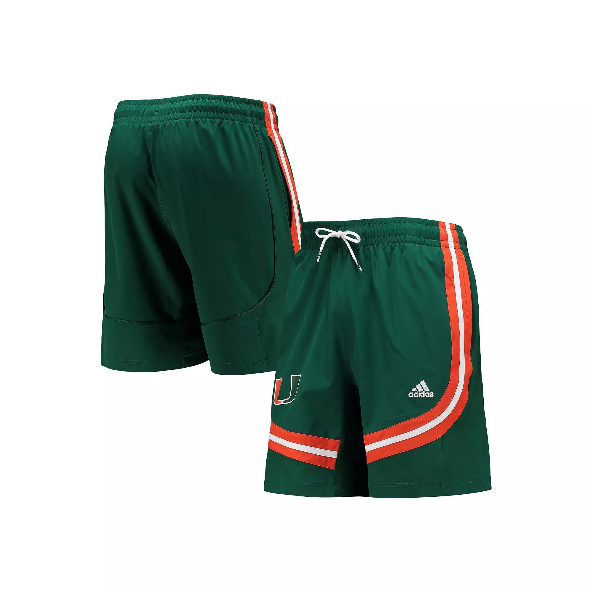 Men's adidas Green Miami Hurricanes Swingman Basketball AEROREADY Shorts,  Product Image