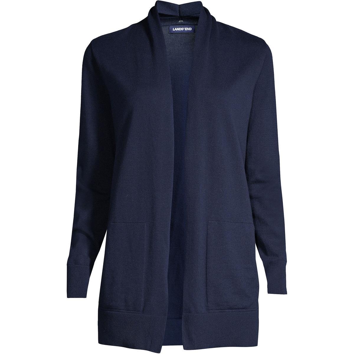 Women's Lands' End Open-Front Long Cardigan Sweater, Size: XS, Radiant Blue Product Image