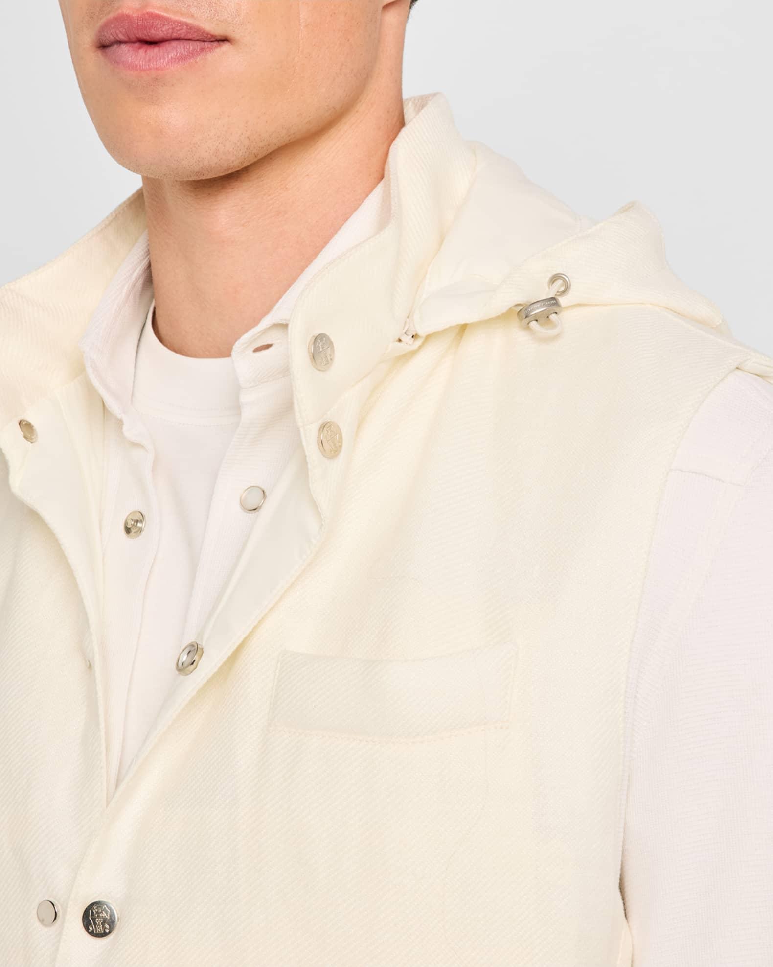 Men's Water-Resistant Snap-Front Vest with Removable Hood Product Image