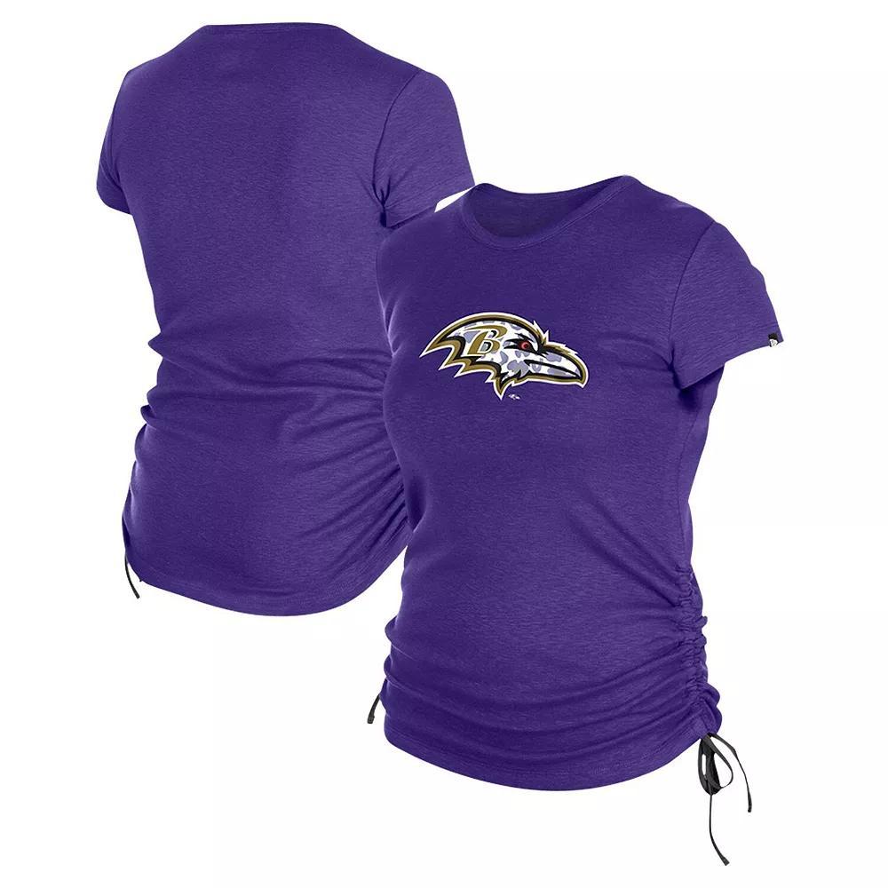 Women's New Era Purple Baltimore Ravens Ruched Side T-Shirt,  Product Image