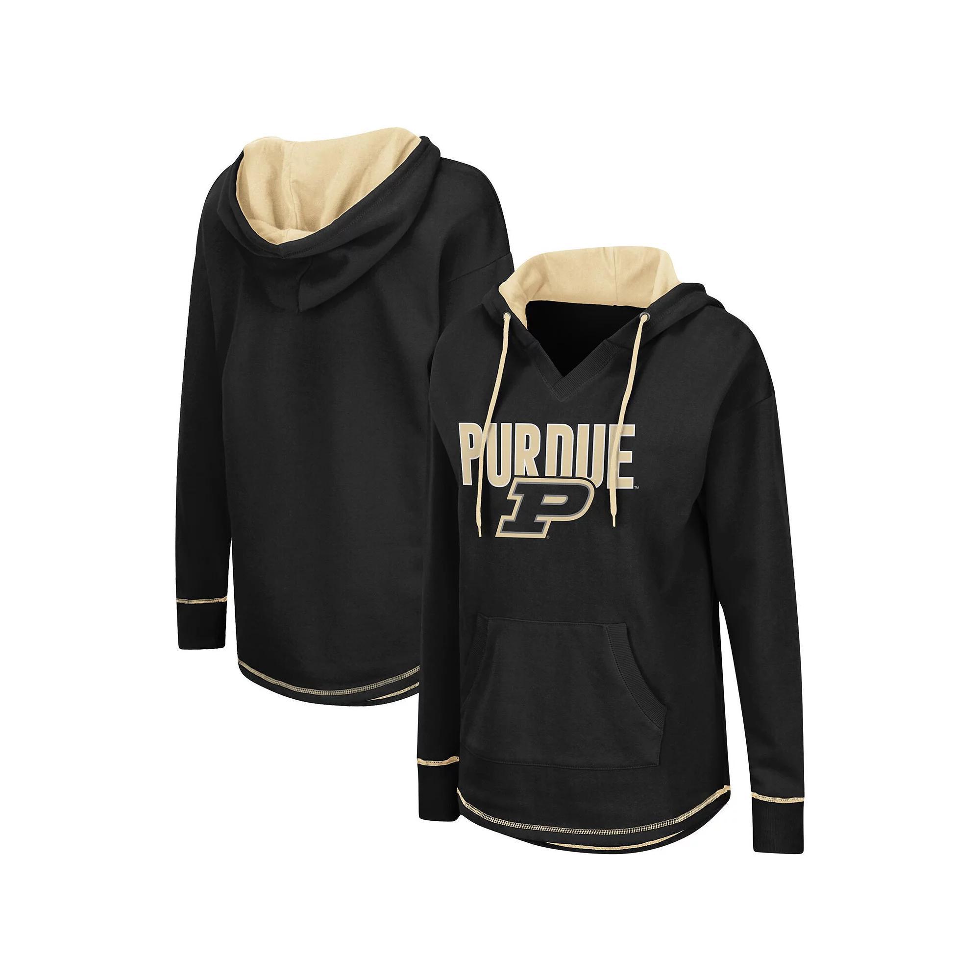 Women's Colosseum Black Purdue Boilermakers Tunic Pullover Hoodie, Size: Small Product Image