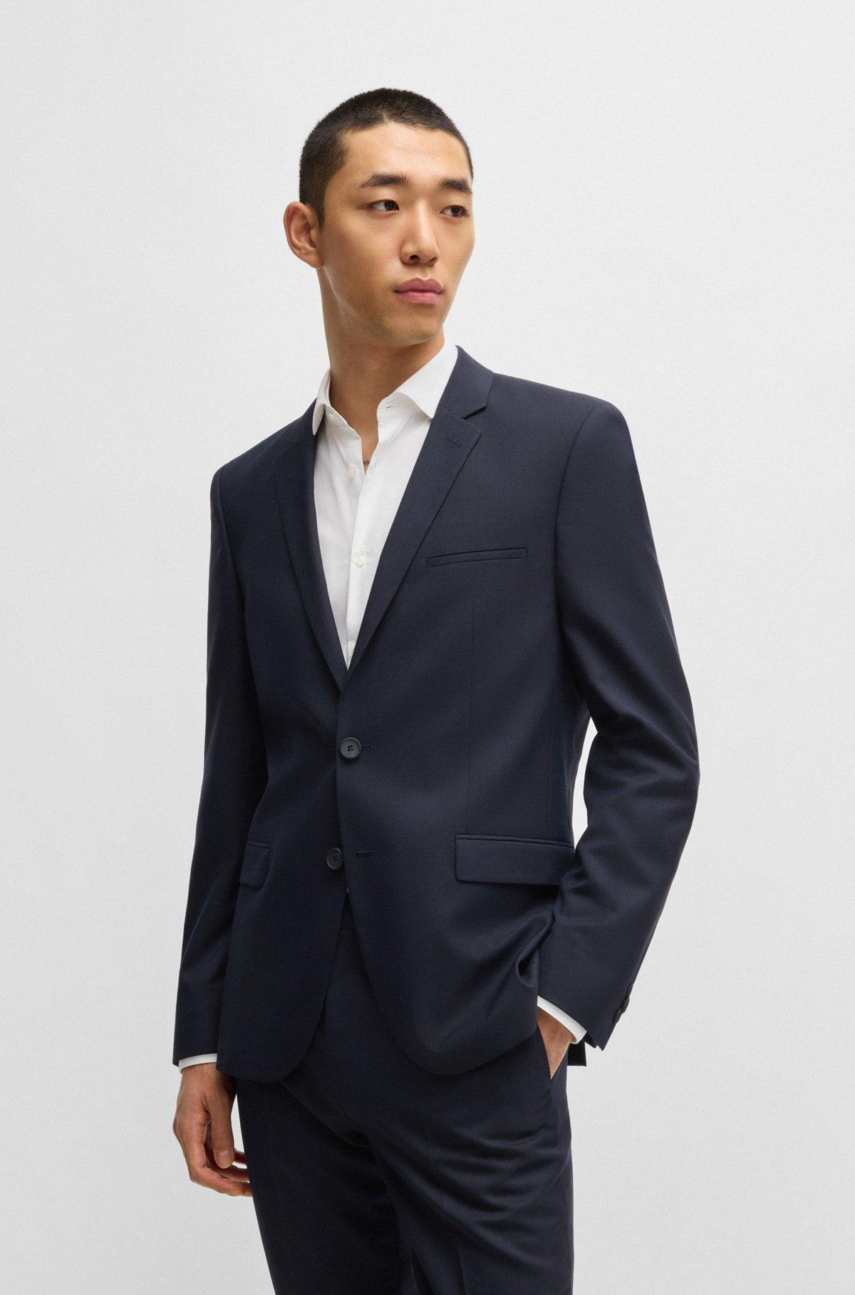 Extra-slim-fit suit in micro-patterned dobby Product Image