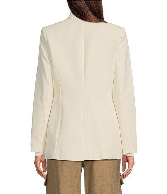 Donna Karan Collarless 4-Button Sleeve Blazer Product Image