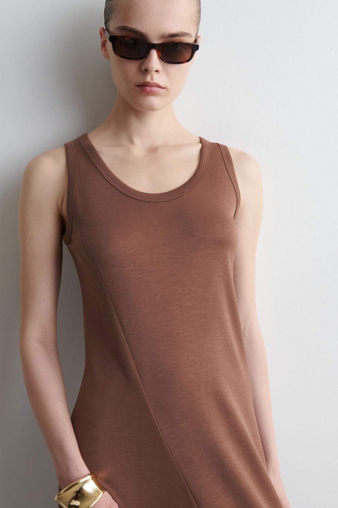 ASYMMETRIC JERSEY MIDI DRESS Product Image