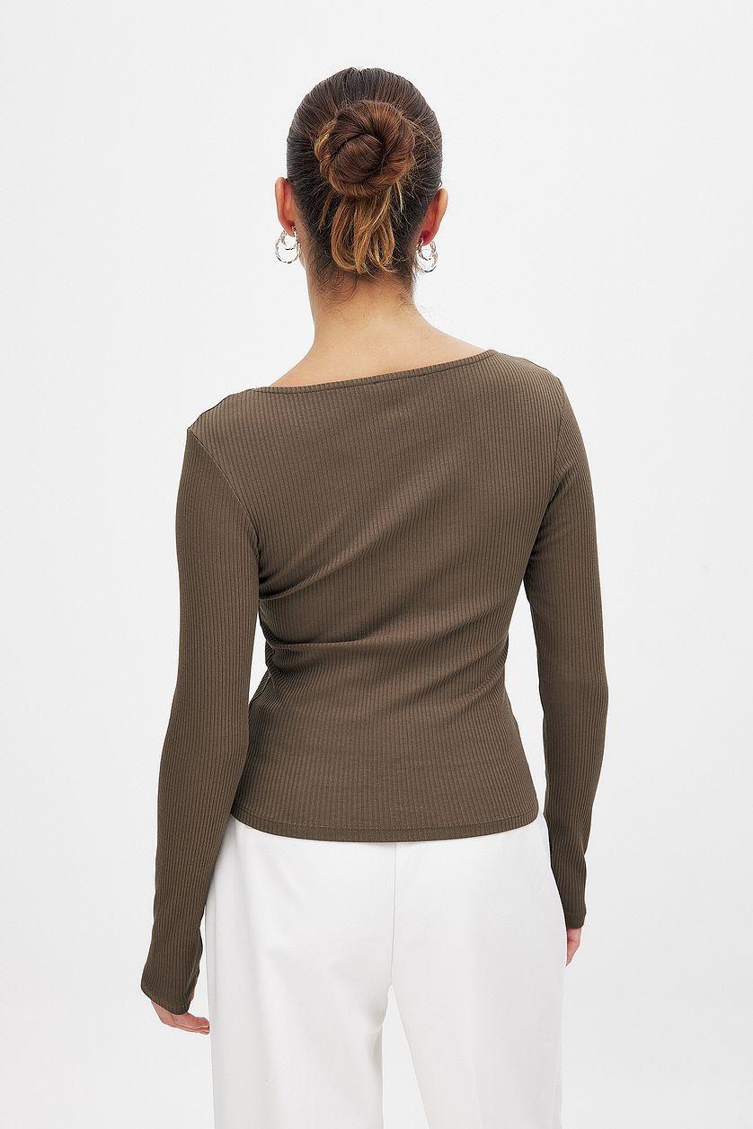 Scoop Neck Ribbed Top Product Image
