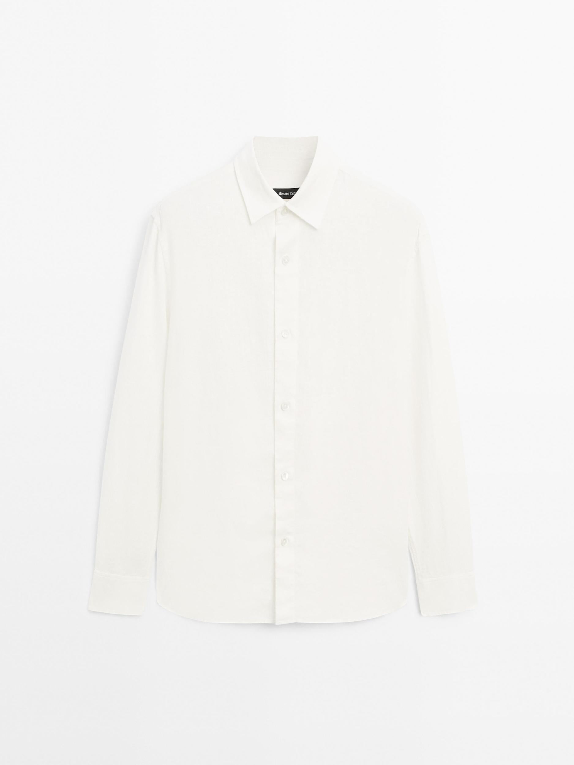 100% linen regular fit shirt Product Image