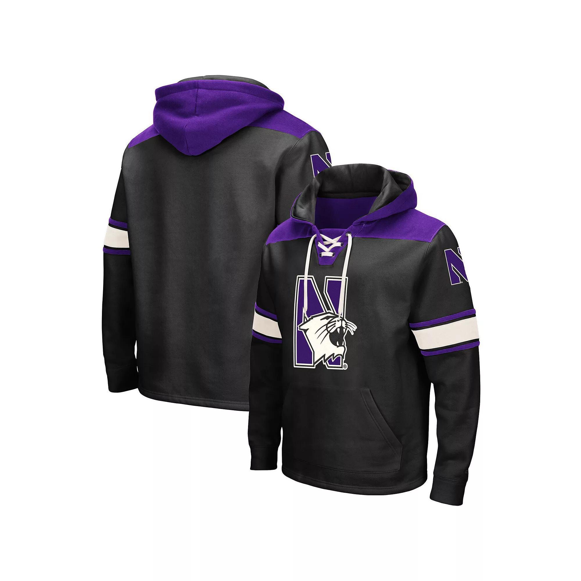 Men's Colosseum Black Northwestern Wildcats 2.0 Lace-Up Pullover Hoodie, Size: Medium Product Image