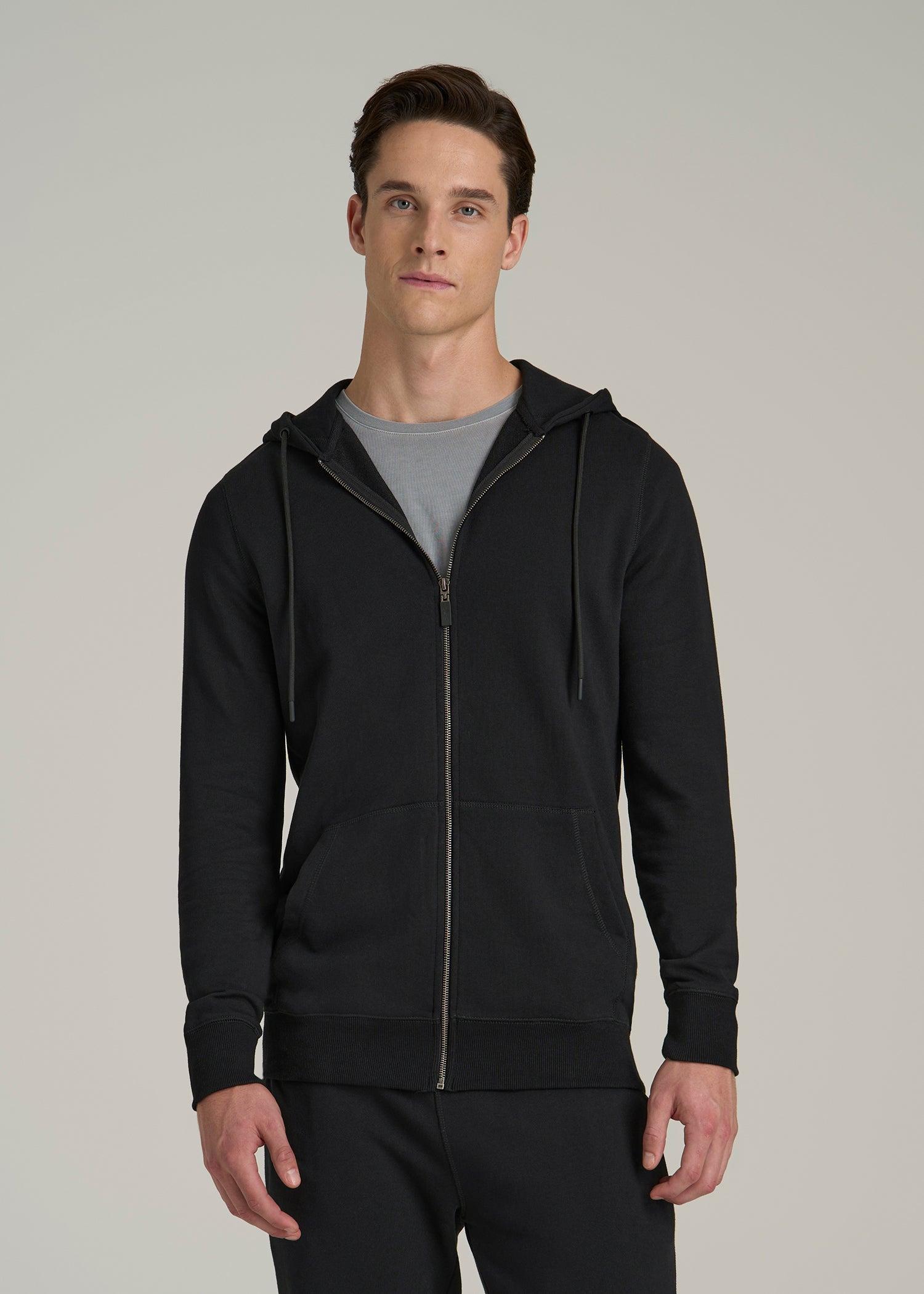 Wearever French Terry Full-Zip Hoodie for Tall Men in Black Male Product Image