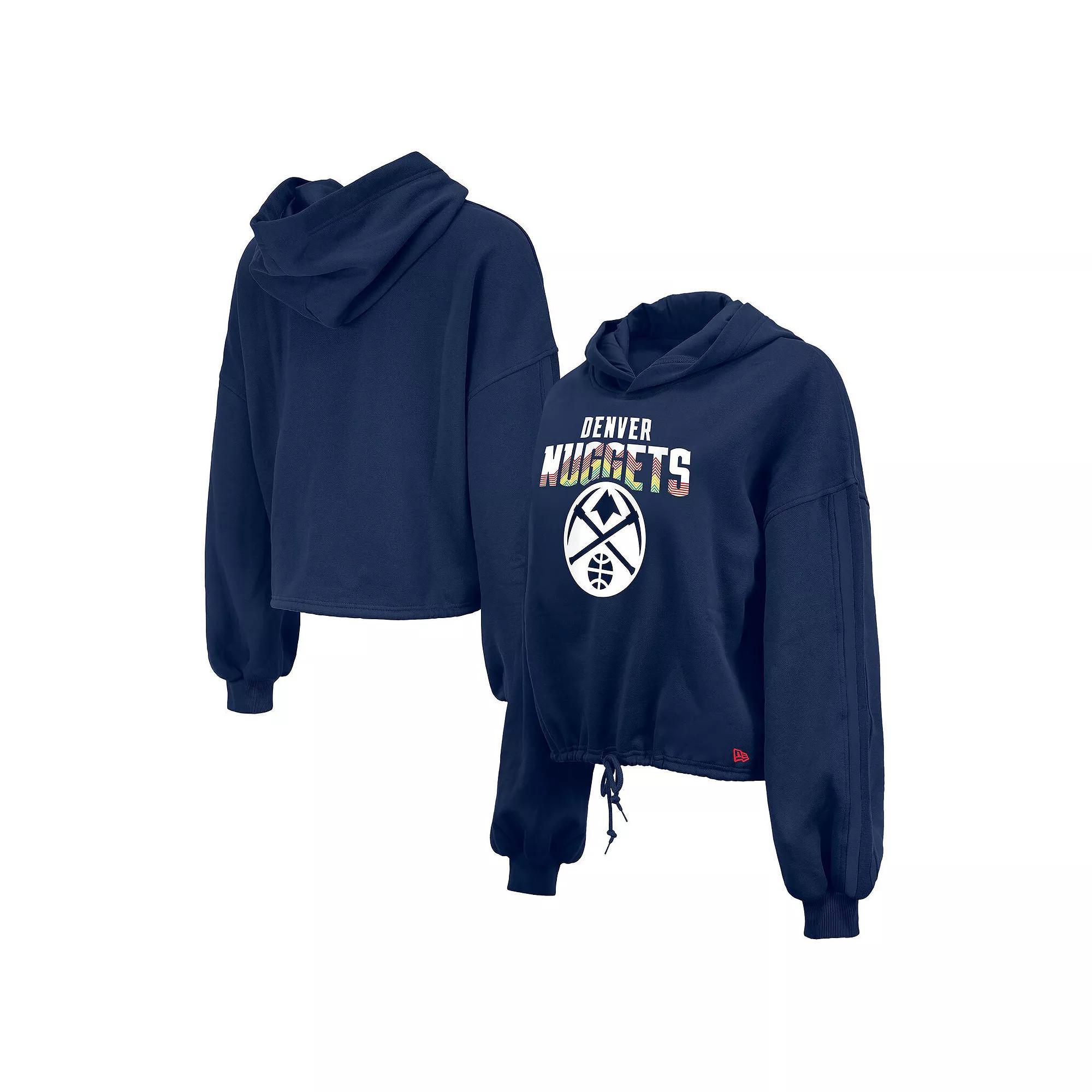 Women's New Era Navy Denver Nuggets 2024/25 City Edition Cropped Pullover Hoodie, Size: 2XL, Nug Blue Product Image