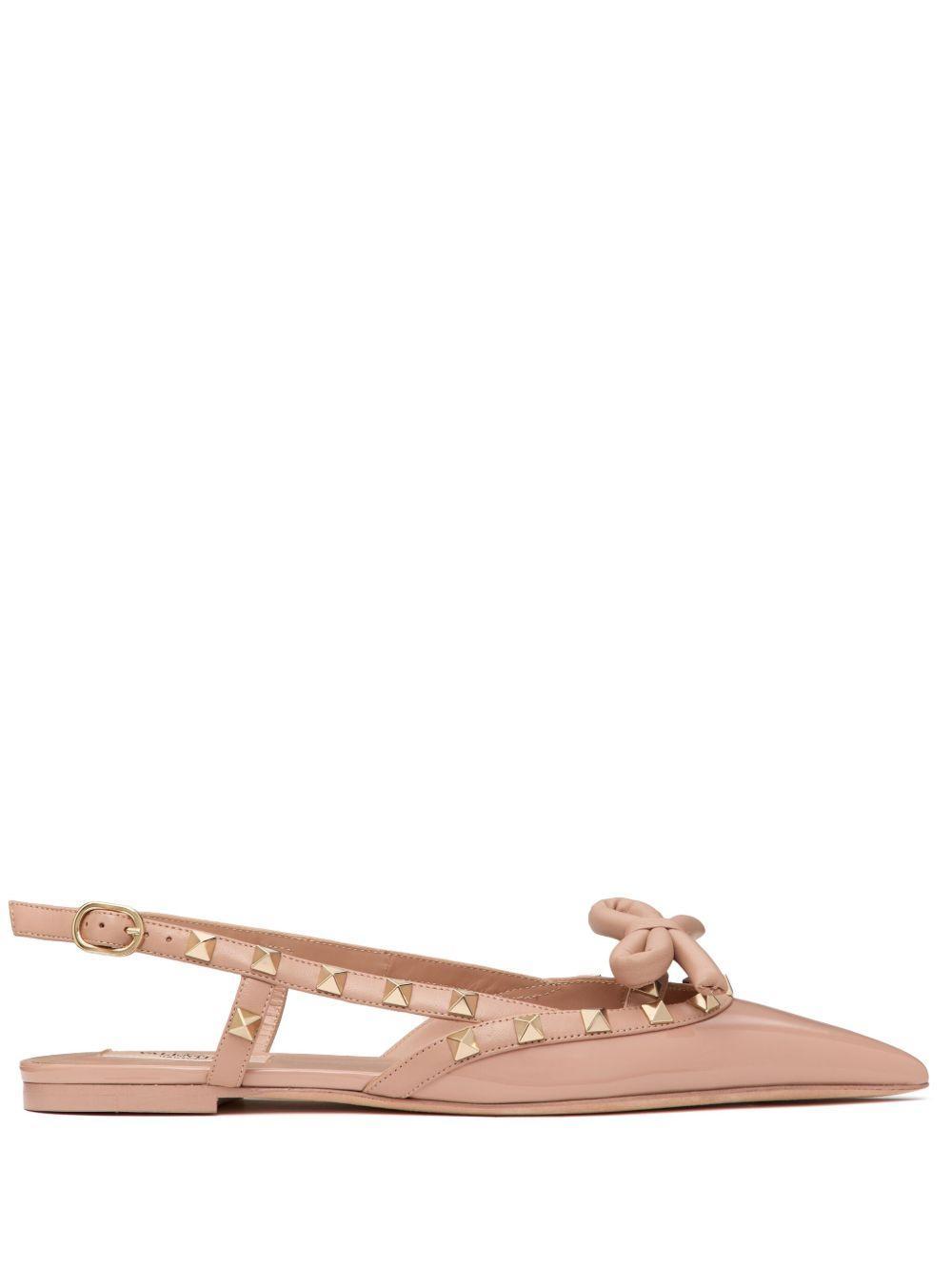 Rockstud Bow slingback ballerina shoes  Product Image