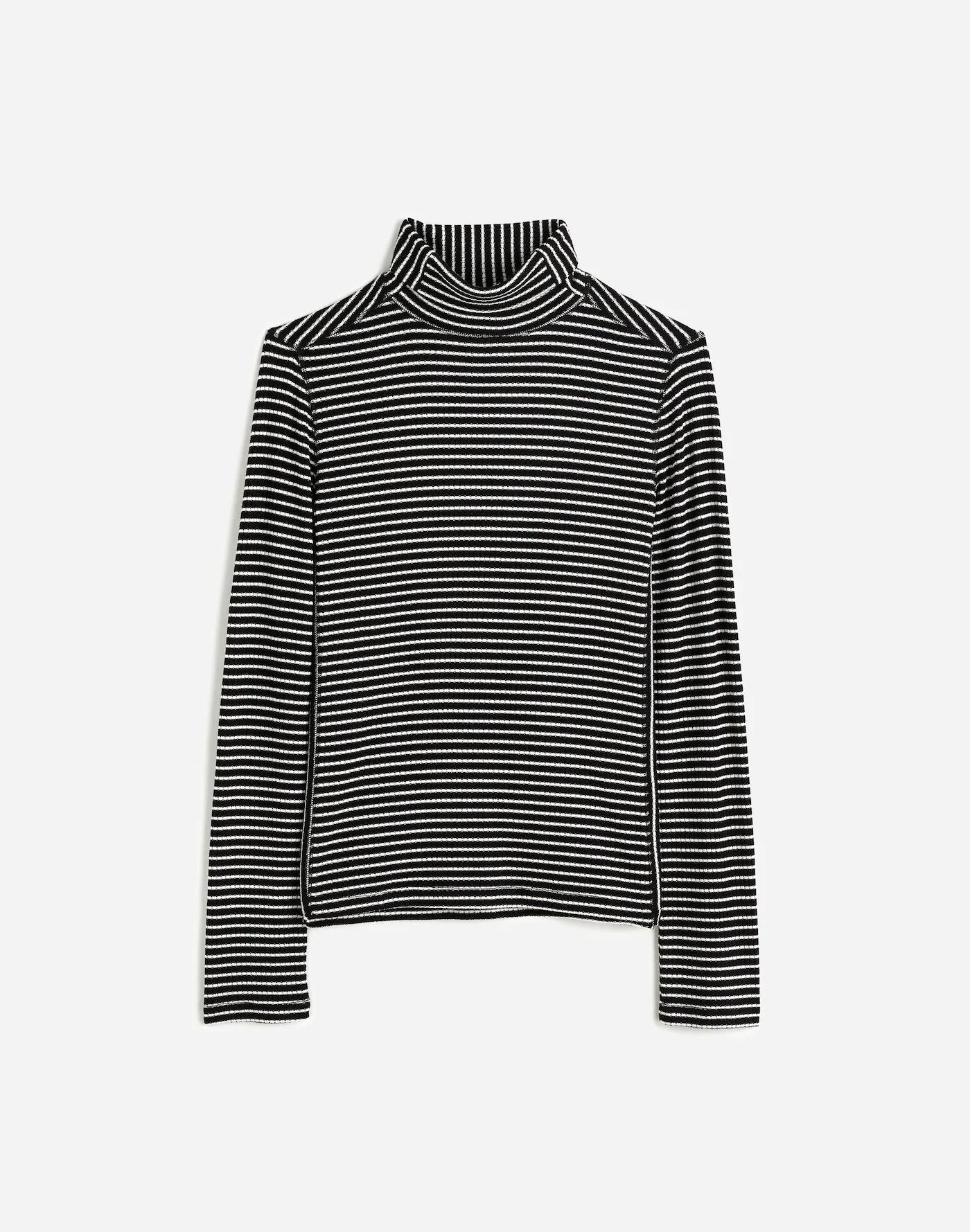 Ribbed Turtleneck Long-Sleeve Tee Product Image