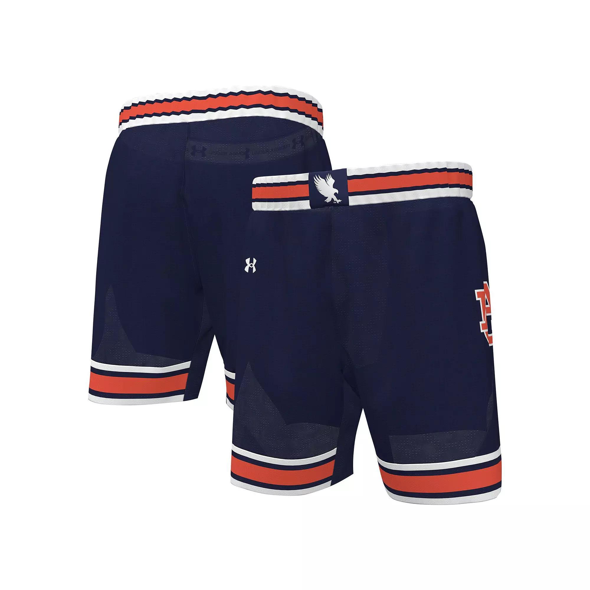 Men's Under Armour Navy Auburn Tigers Replica Basketball Shorts,  Product Image