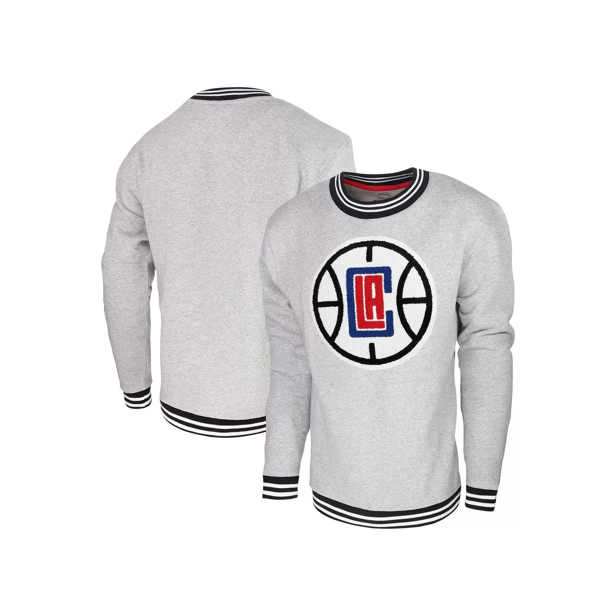 Men's Stadium Essentials Heather Gray LA Clippers Club Level Pullover Sweatshirt, Size: XL, Grey Product Image