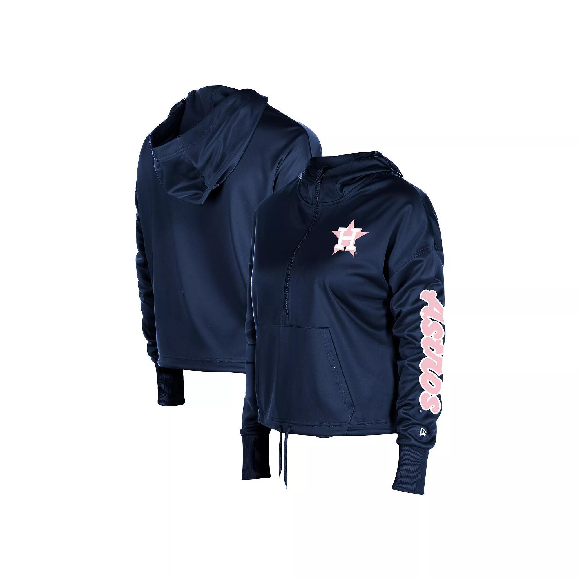 Women's New Era Navy Houston Astros Half-Zip Hoodie, Size: XL, Blue Product Image