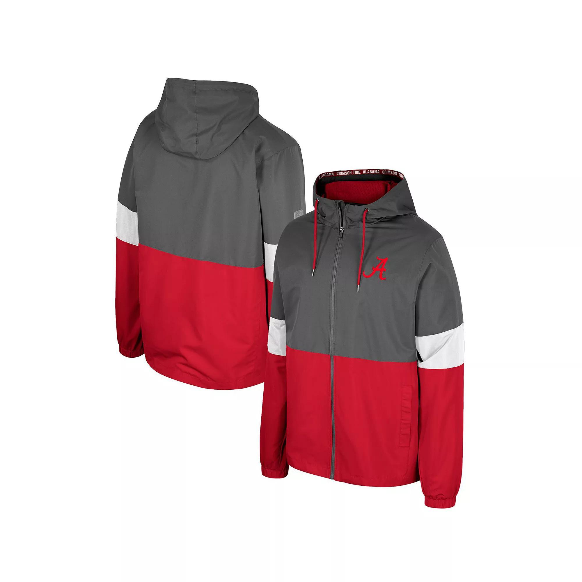 Men's Colosseum Charcoal Alabama Crimson Tide Miles Full-Zip Jacket, Size: Large Product Image