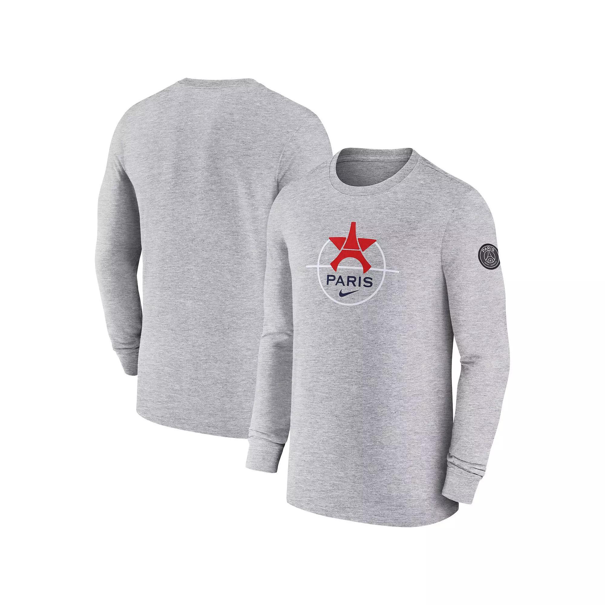 Men's Nike Heather Gray Paris Saint-Germain Knockout Long Sleeve T-Shirt, Size: 2XL, Psg Grey Product Image