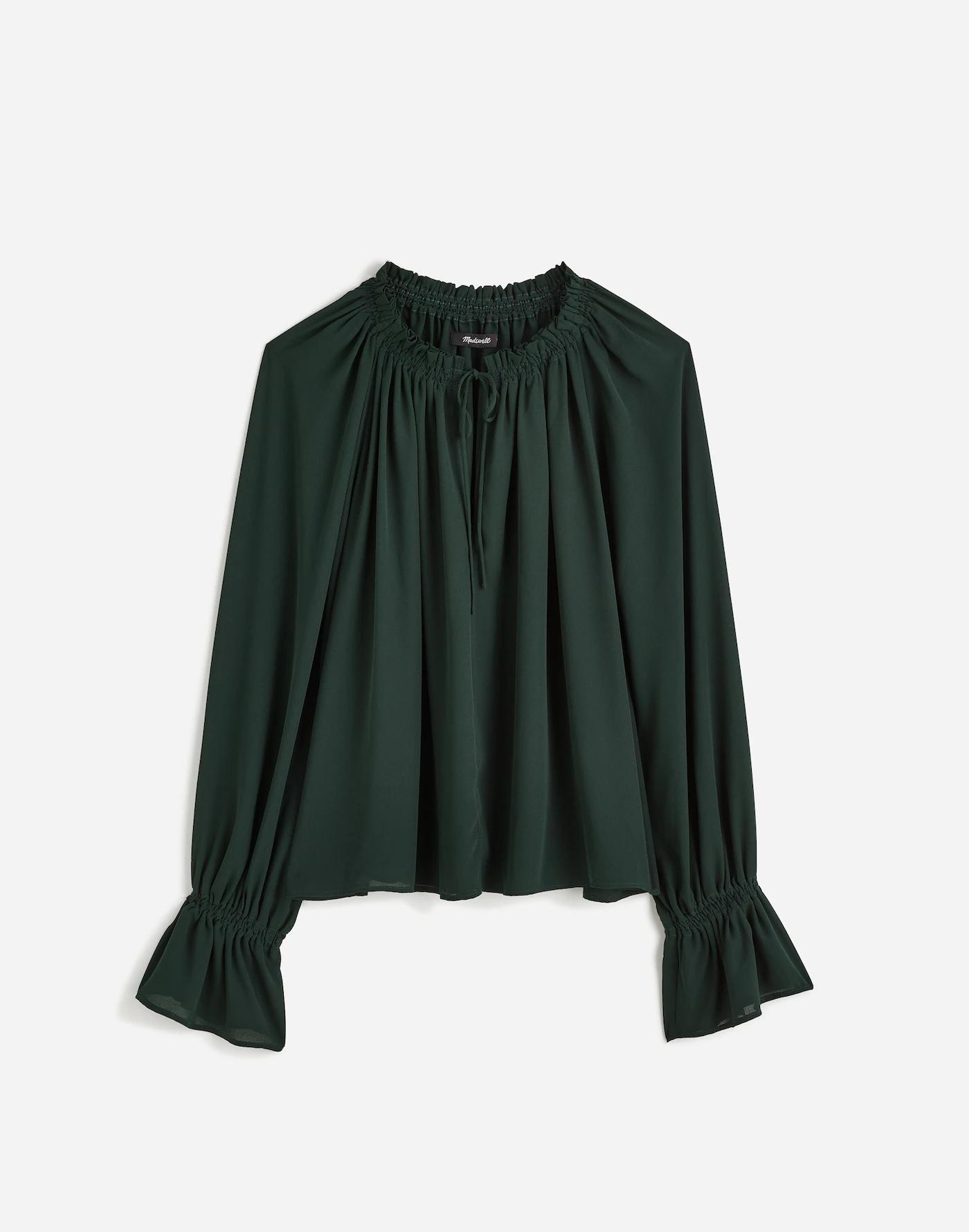 Long-Sleeve Tie-Neck Top Product Image