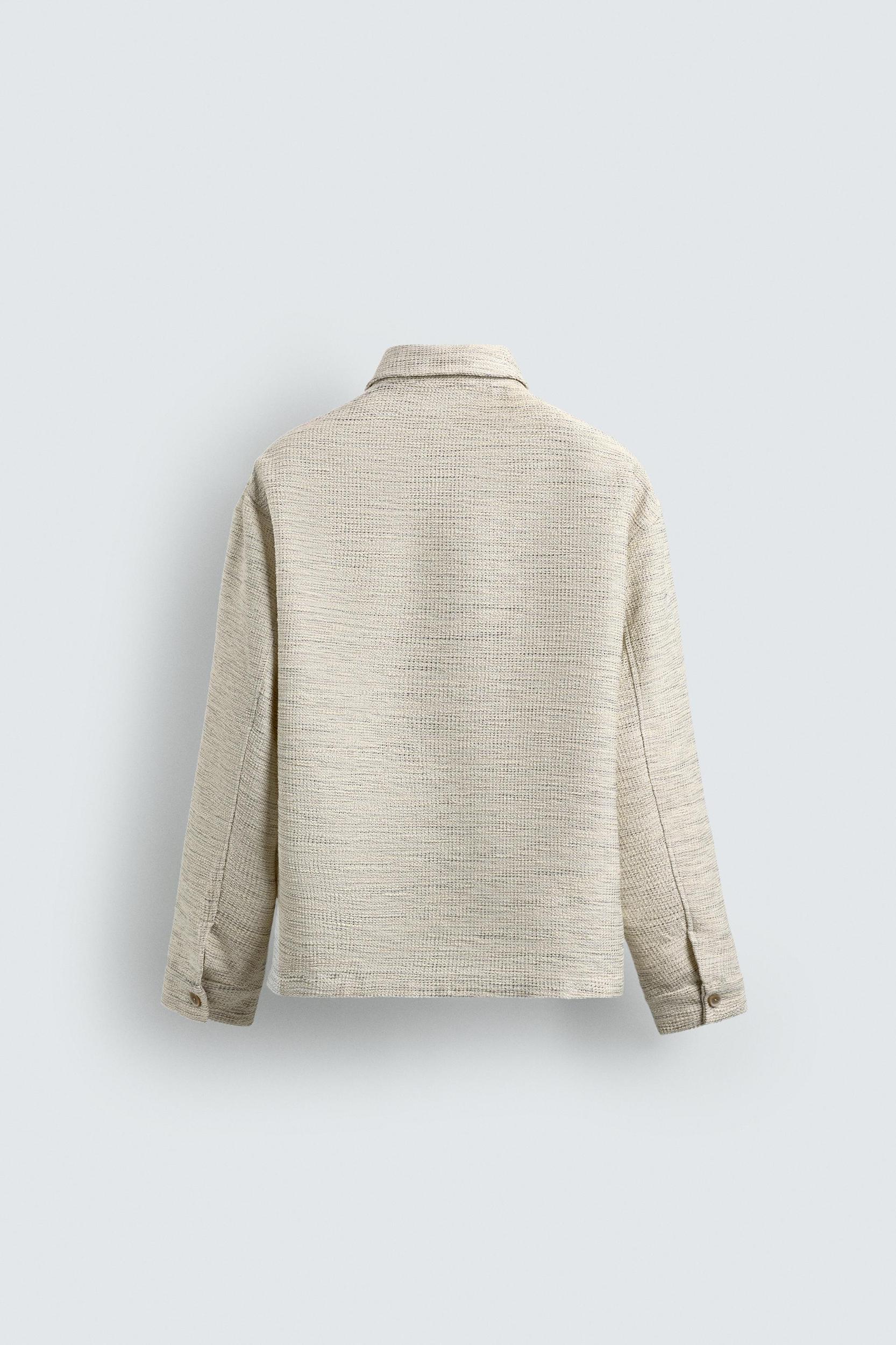 CONTRAST TEXTURED OVERSHIRT Product Image