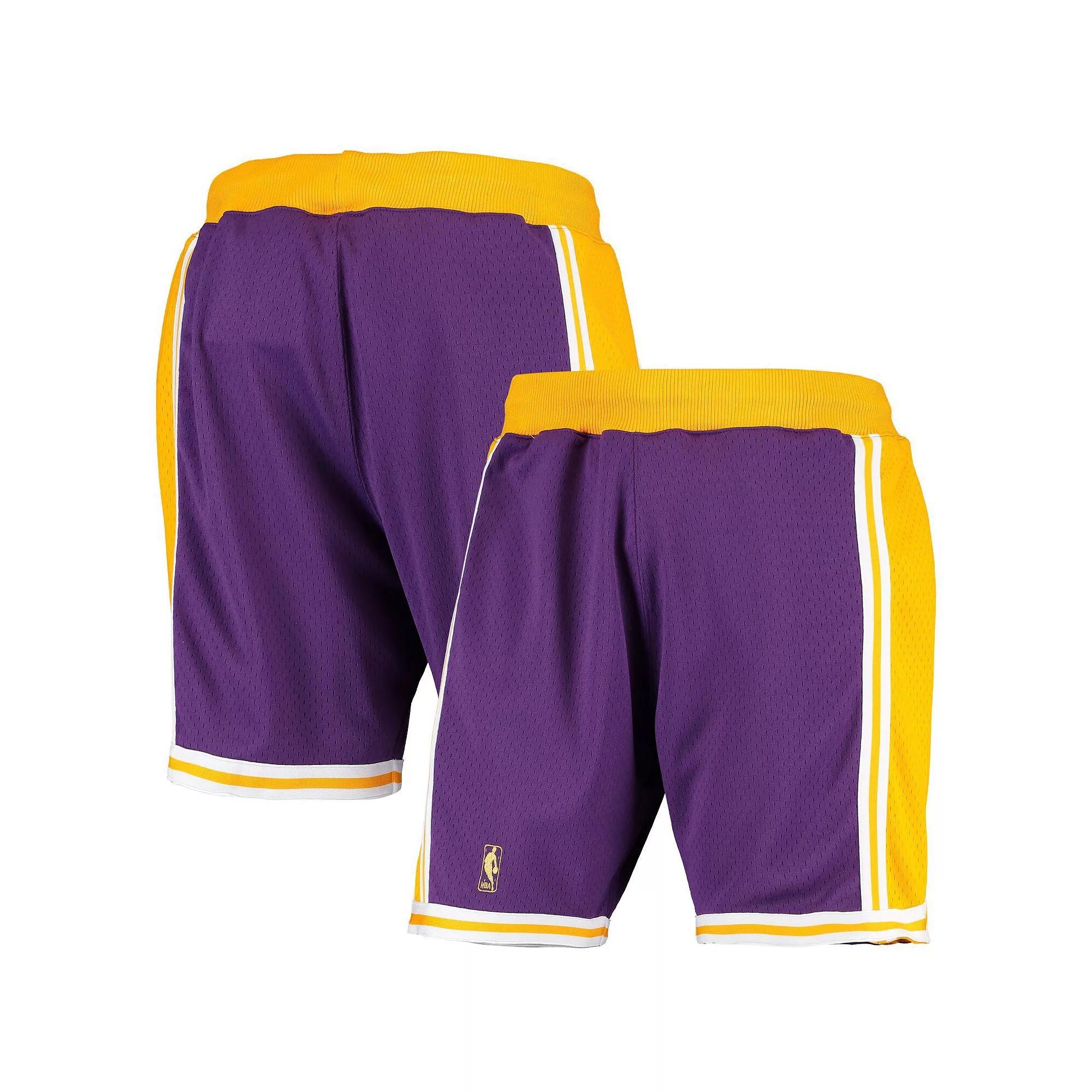 Men's Mitchell & Ness Purple Los Angeles Lakers 1996-1997 Hardwood Classics Throwback Authentic Shorts, Size: Large Product Image
