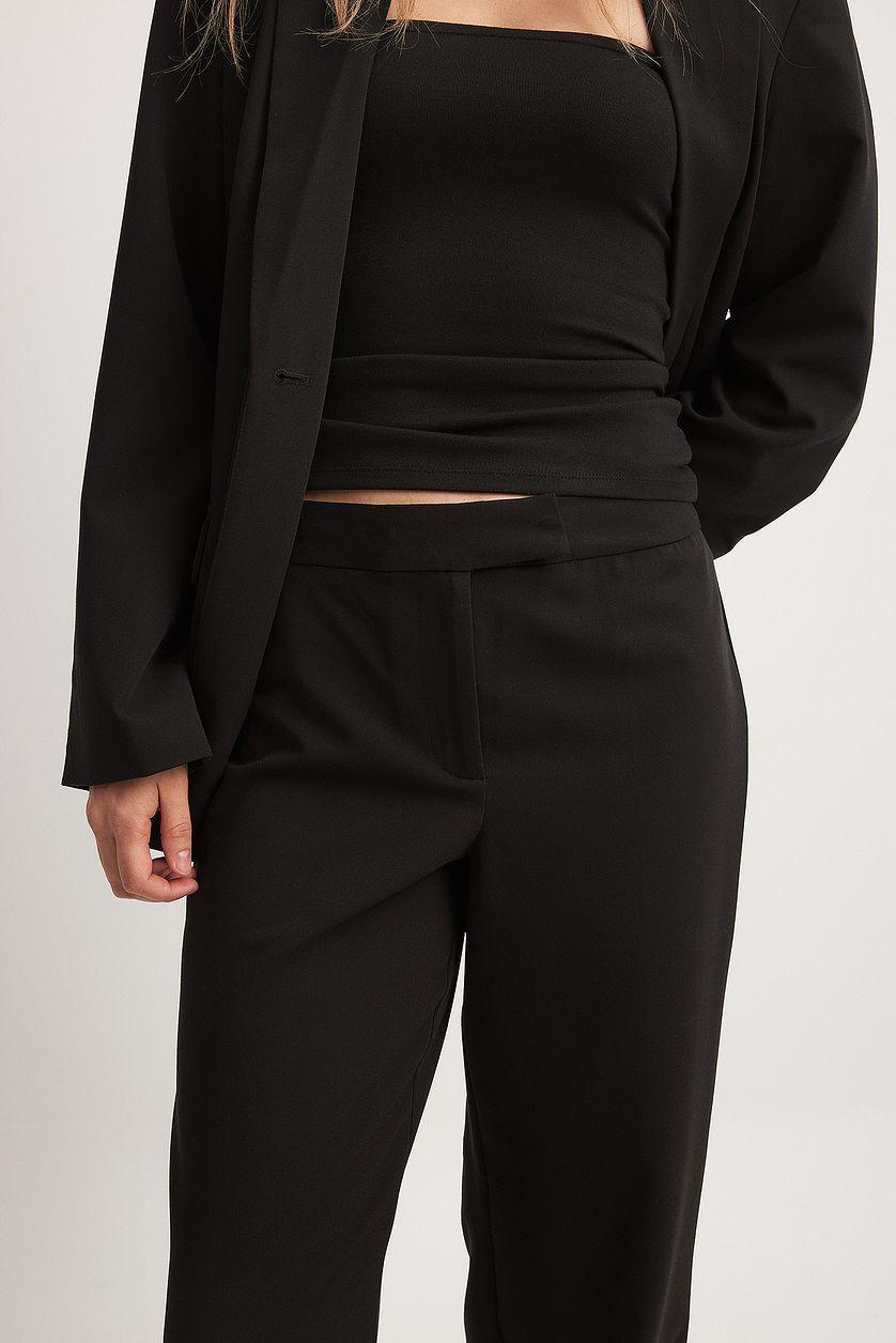 Straight Low Waist Suit Pants Product Image
