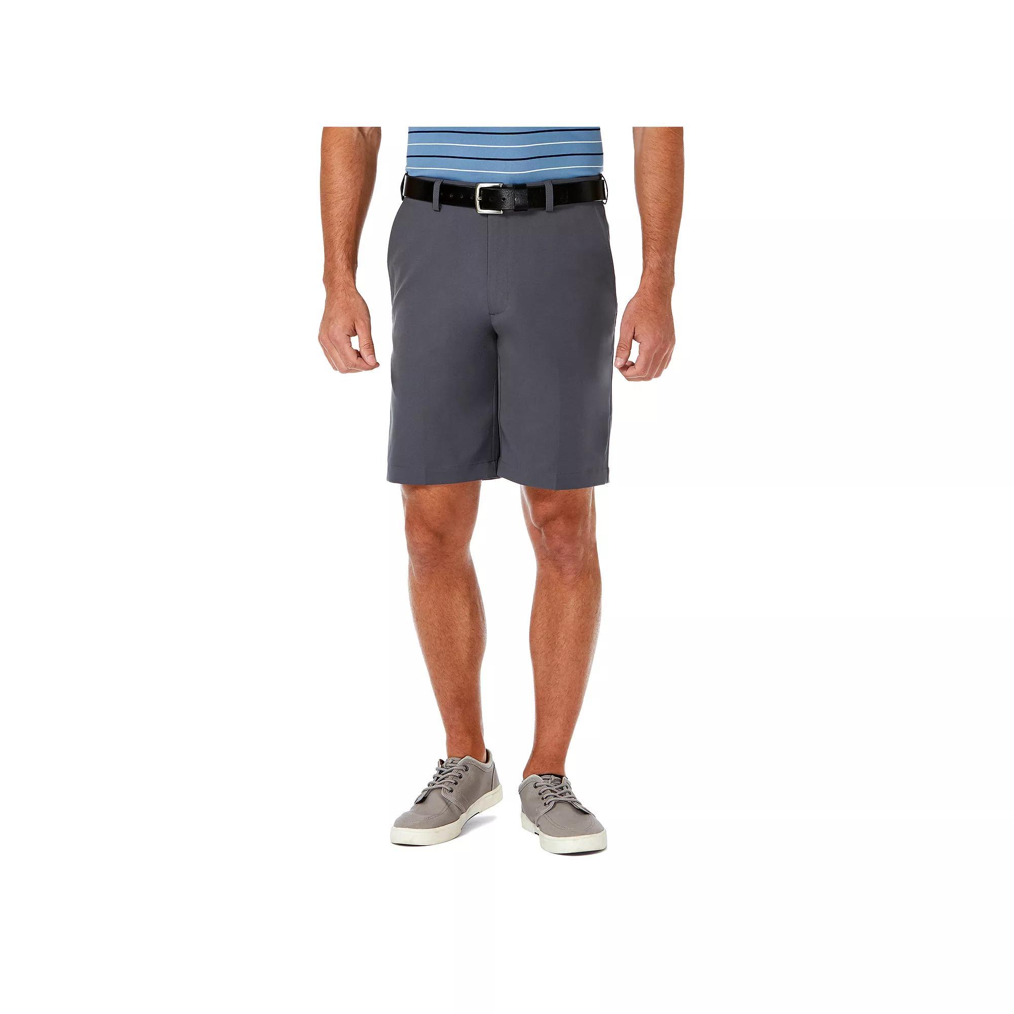 Men's Haggar® Cool 18® Pro Gabardine Flat Front Shorts, Size: 44, Gray Product Image