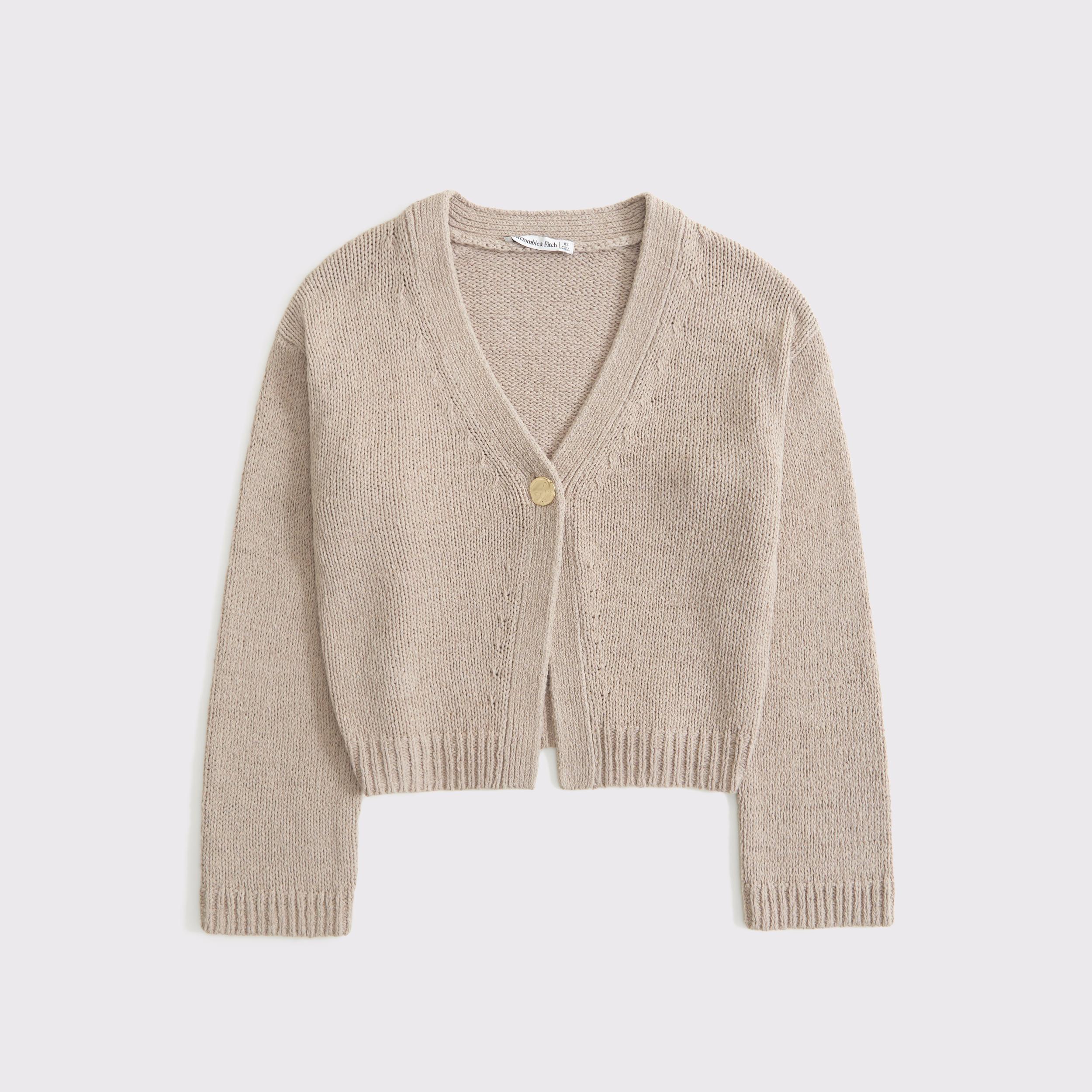 Textural 1-Button Cardigan Product Image