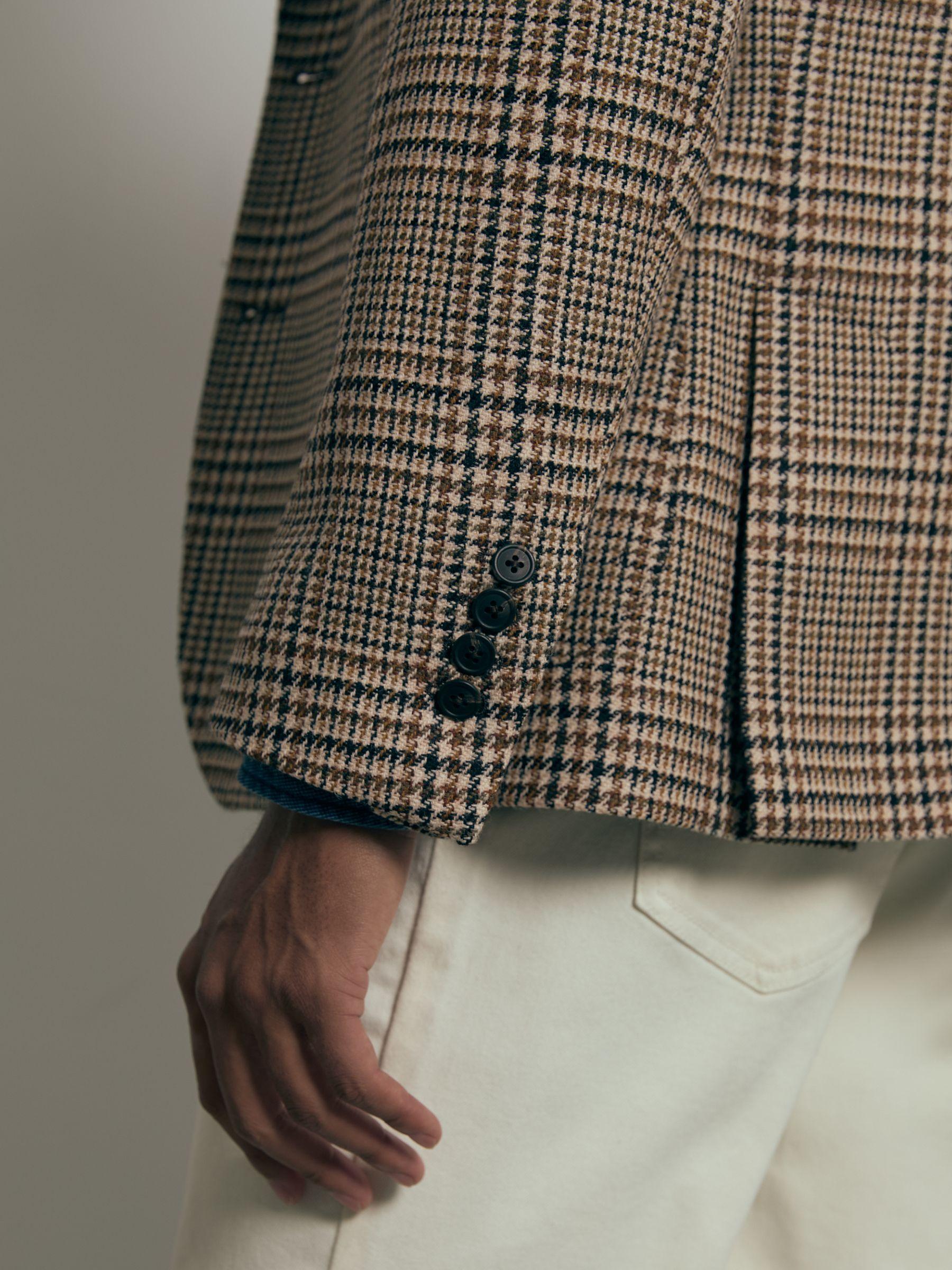 Atelier Single-Breasted Blazer in Wool Prince of Wales-Check in Brown Product Image