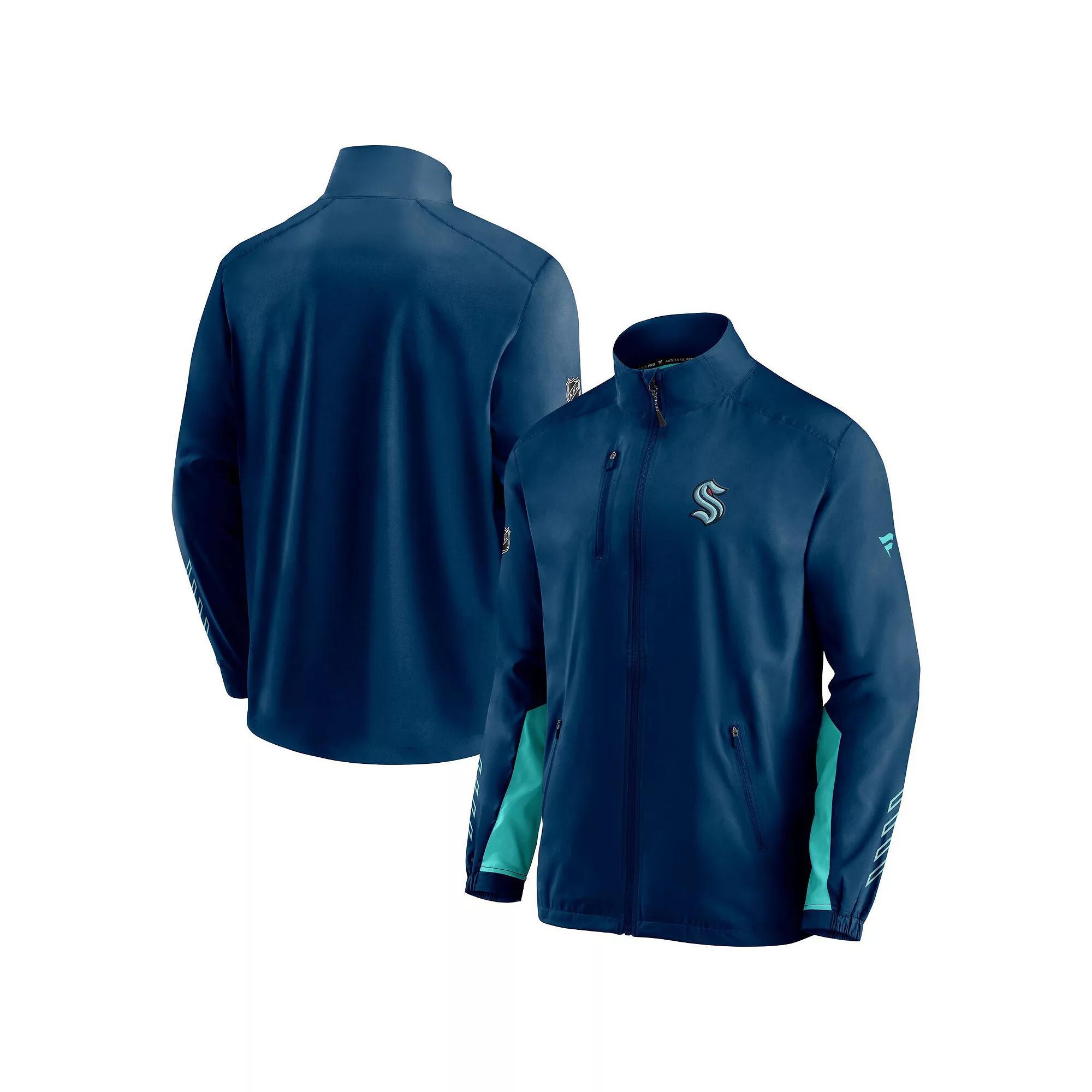 Men's Fanatics Branded Deep Sea Blue Seattle Kraken Authentic Pro Locker Room Rinkside Full-Zip Jacket,  Product Image