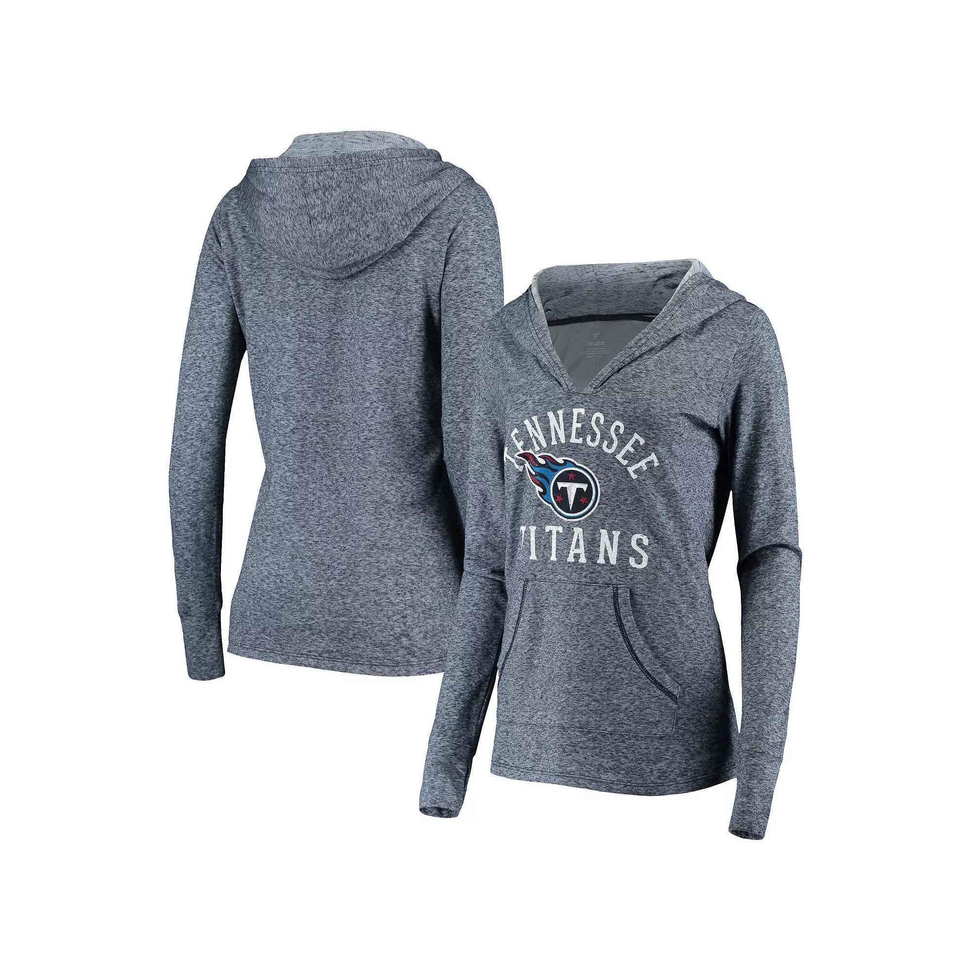 Women's Fanatics Heather Navy Tennessee Titans Doubleface Slub Pullover Hoodie,  Product Image