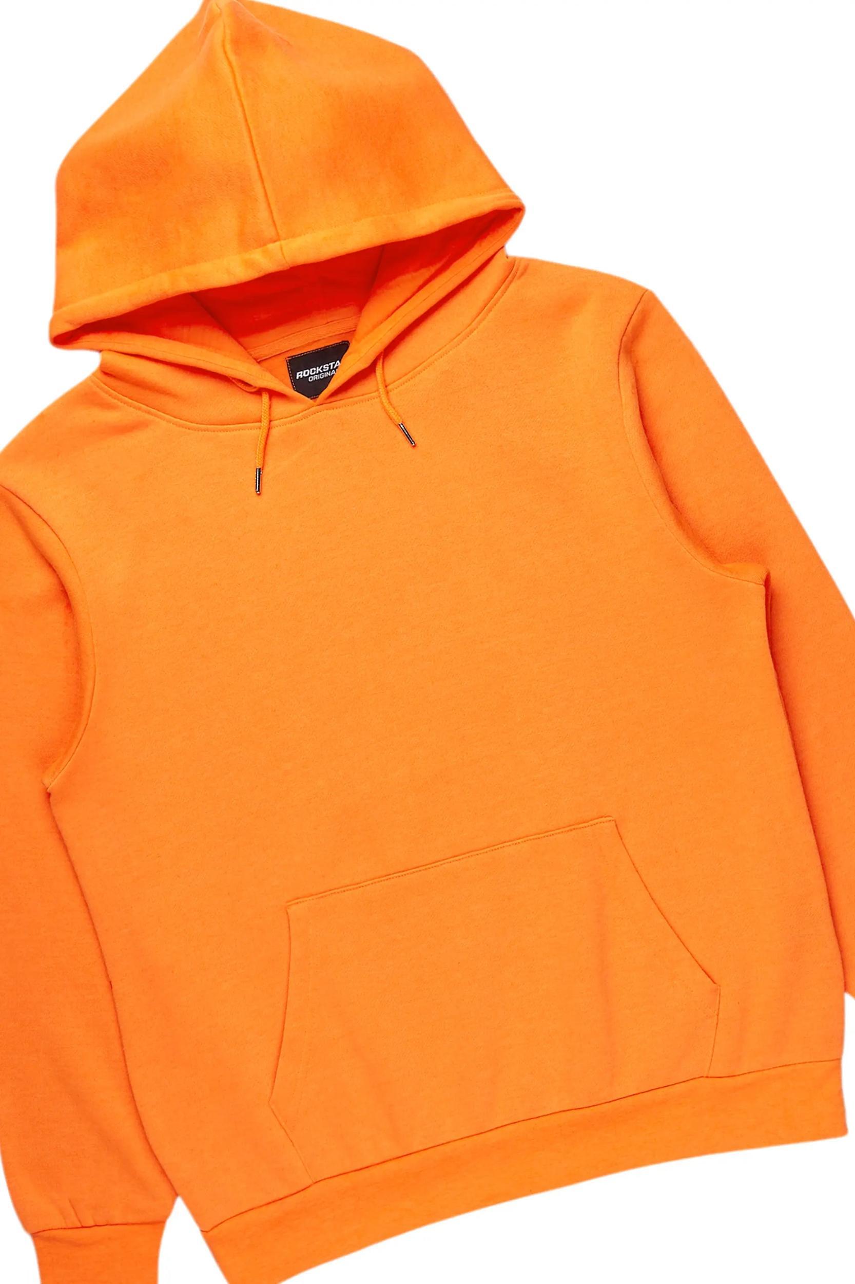 Basic Orange Hoodie/Stacked Flare Track Set Male Product Image