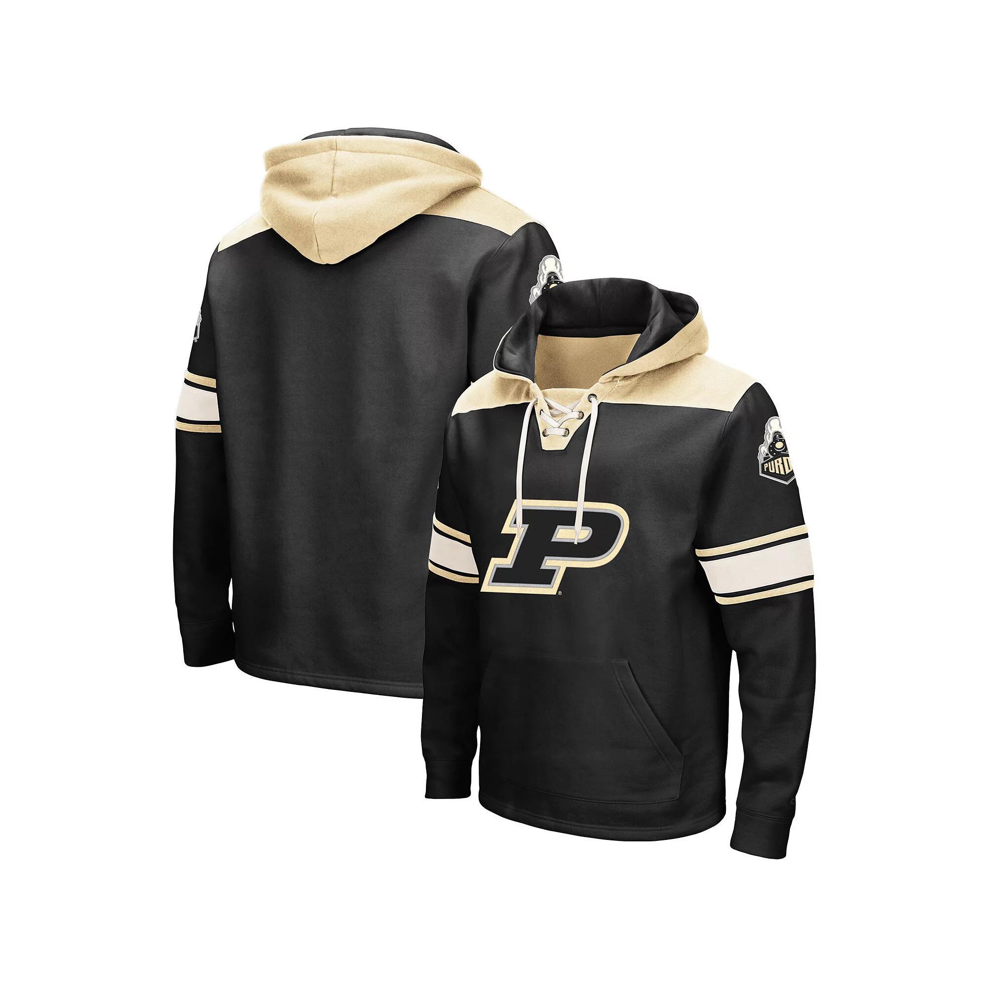 Men's Colosseum Black Purdue Boilermakers 2.0 Lace-Up Pullover Hoodie,  Product Image
