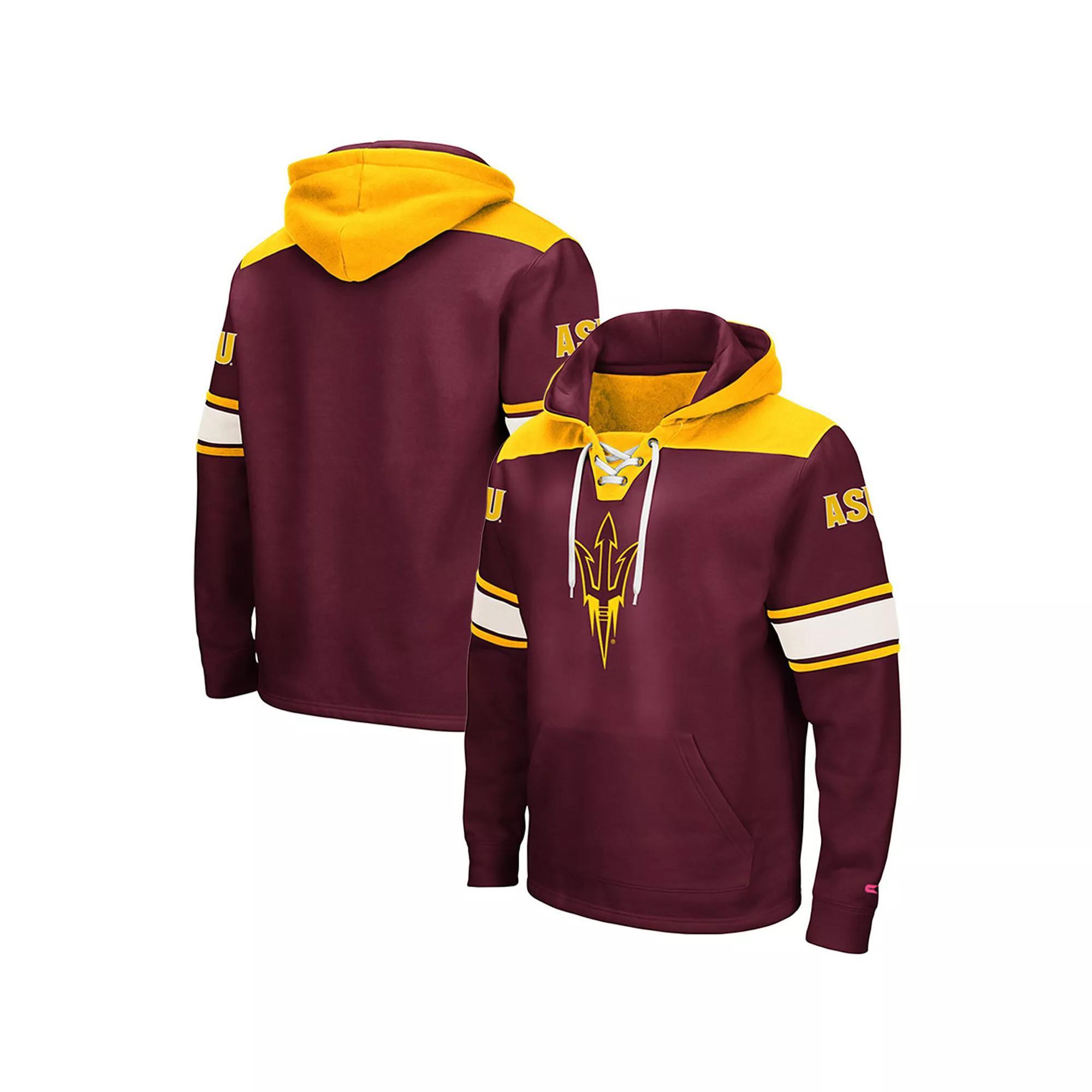 Men's Colosseum Maroon Arizona State Sun Devils 2.0 Lace-Up Pullover Hoodie, Size: Large, Red Product Image