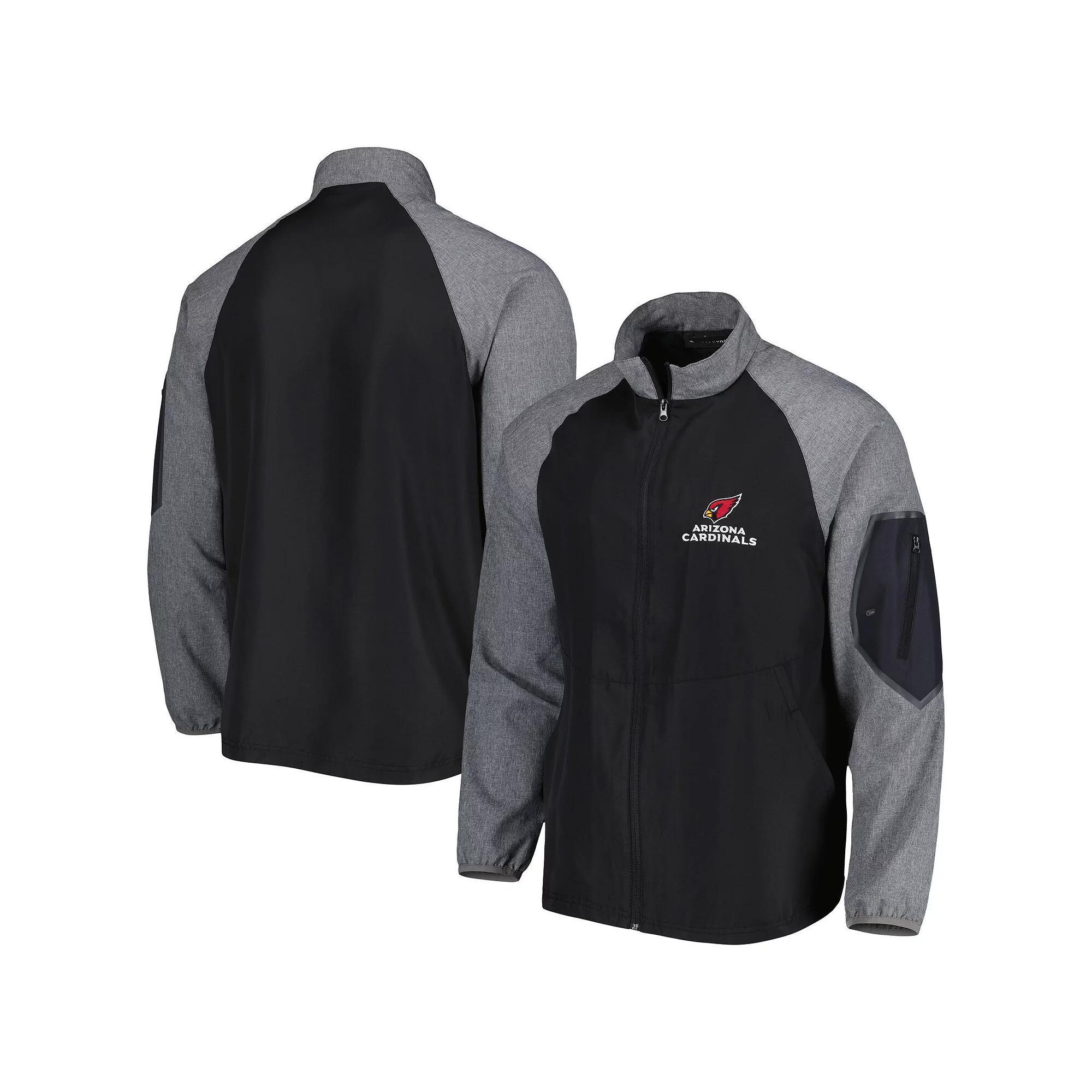 Men's Dunbrooke Black Arizona Cardinals Hurricane Raglan Full-Zip Windbreaker Jacket, Size: Medium Product Image