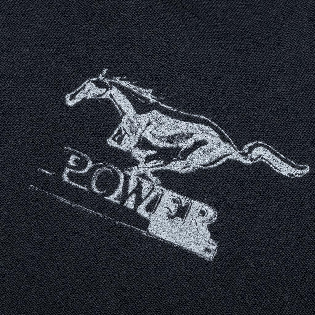 Mustang Cross Zip Up Hoodie - Washed Black Male Product Image