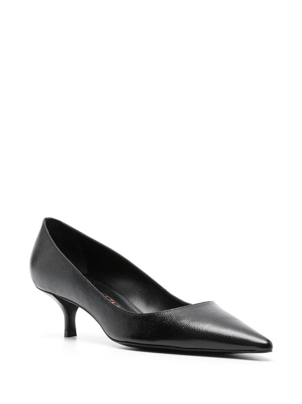 STUART WEITZMAN Stuart Leather Kitten-heel Pumps In Black Product Image