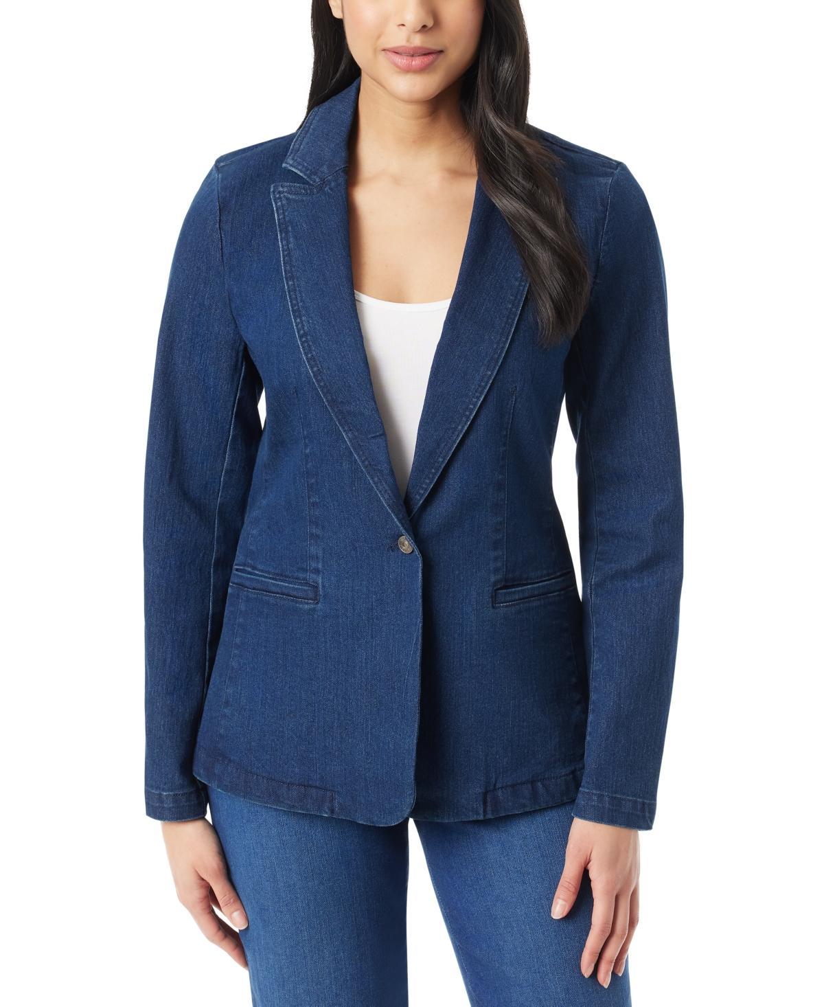 Gloria Vanderbilt Womens Denim One-Button Blazer Product Image