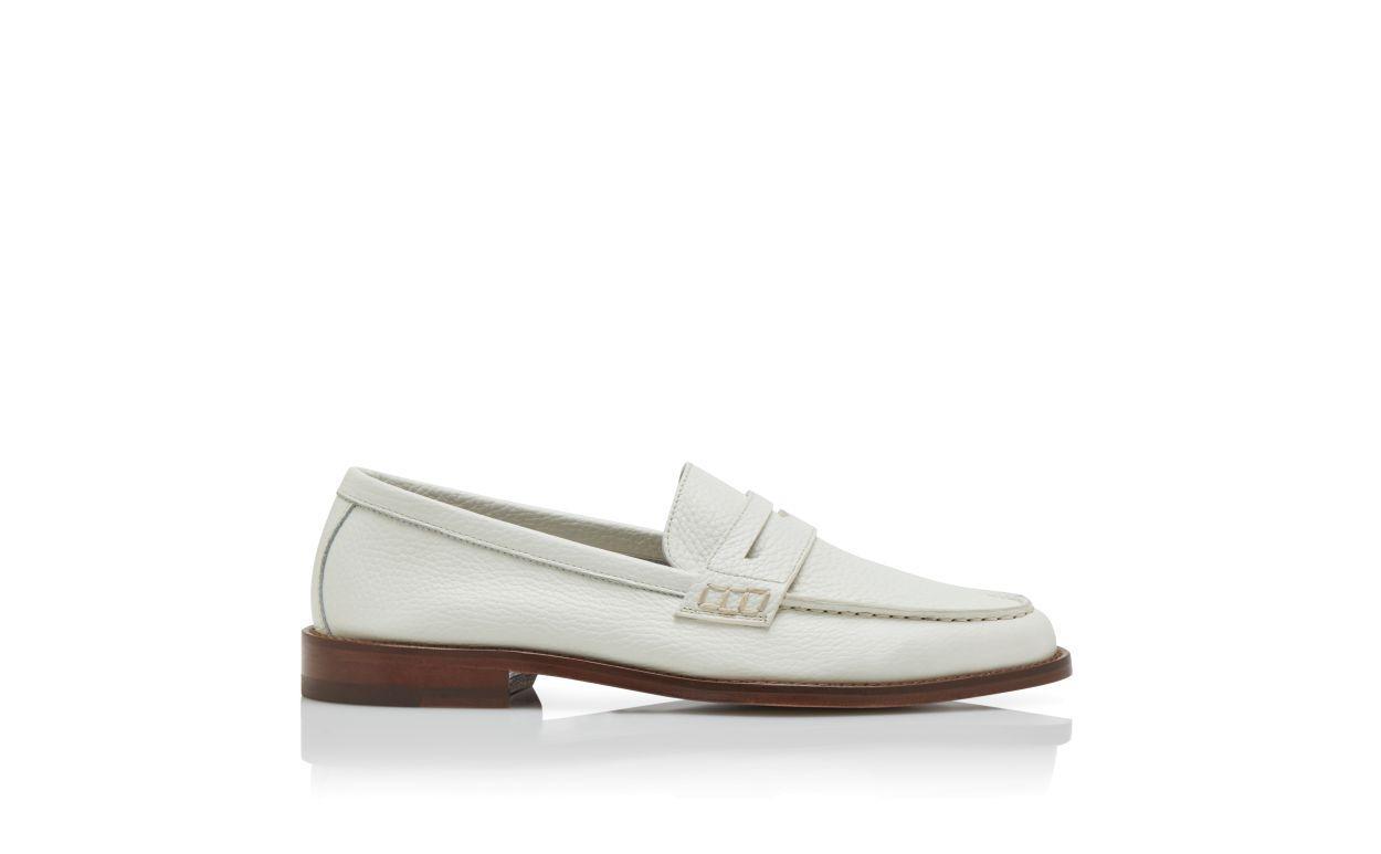 PERRY White Calf Leather Penny Loafers Product Image