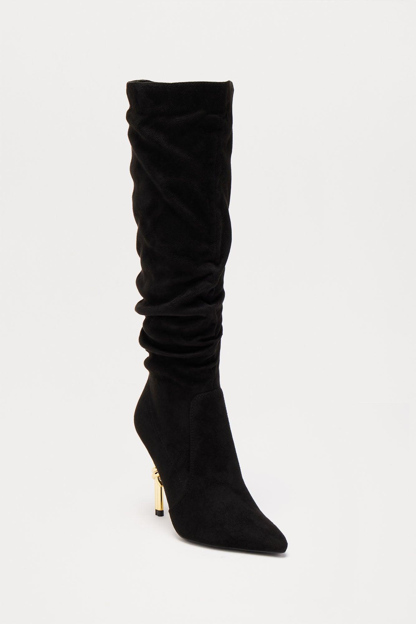 Knot My Problem Knee High Boots - Black Product Image