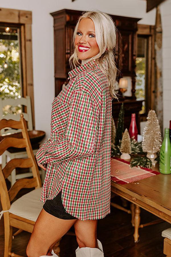 Easily Impressed Faux Suede Houndstooth Jacket Product Image