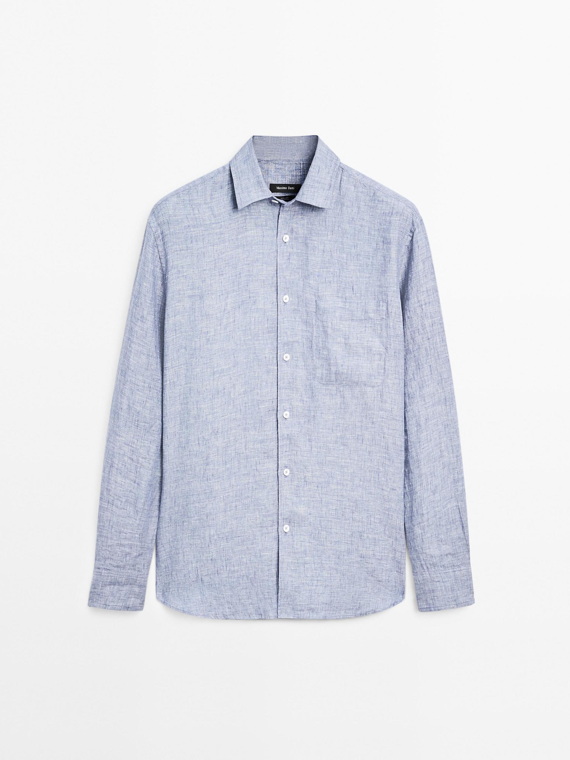 100% linen regular fit shirt Product Image