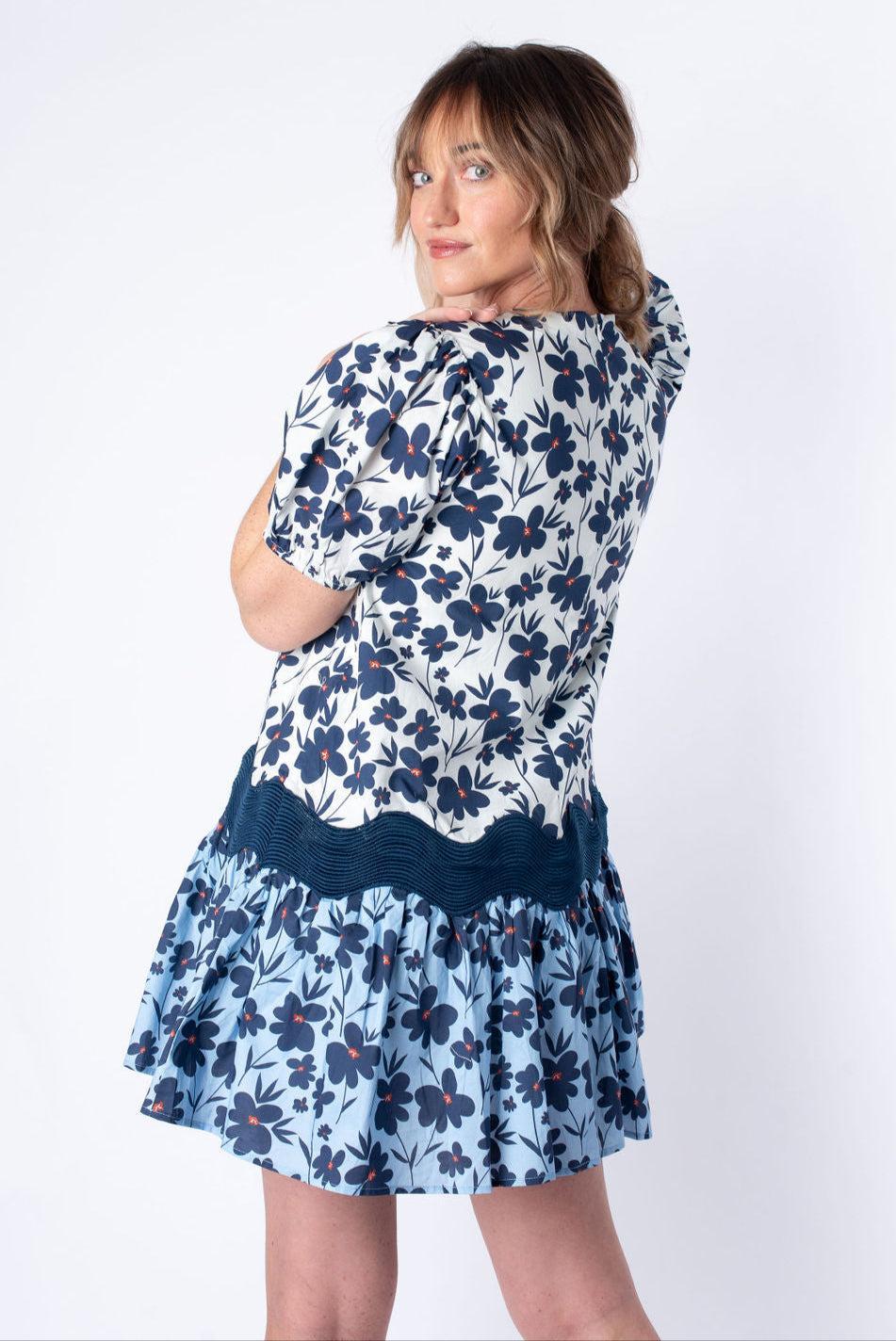 Maxine Floral Short Sleeve Mini Dress Product Image