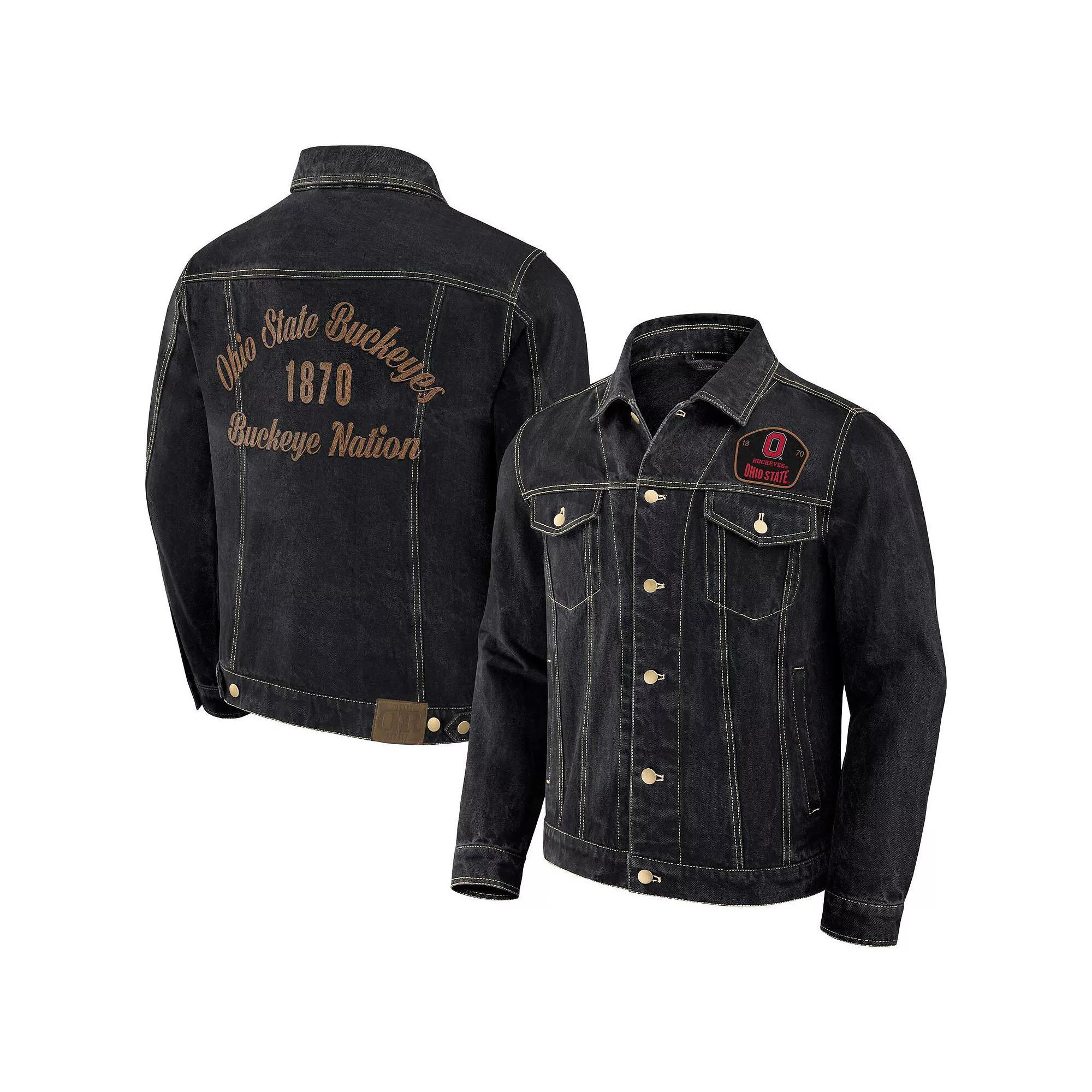 Men's Darius Rucker Collection by Fanatics Black Miami Hurricanes Button-Up Denim Jacket,  Product Image