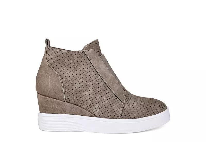 Journee Clara Womens Wedge Sneakers Brown Product Image